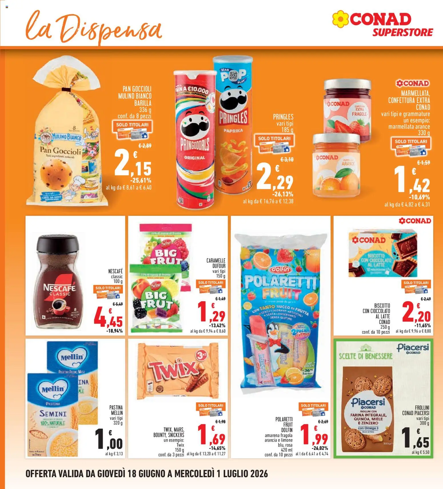 Volantino Conad del 18.06.2026 | Pagina: 18 | Prodotti: Cioccolato, Caramelle, Gioco, Amarena