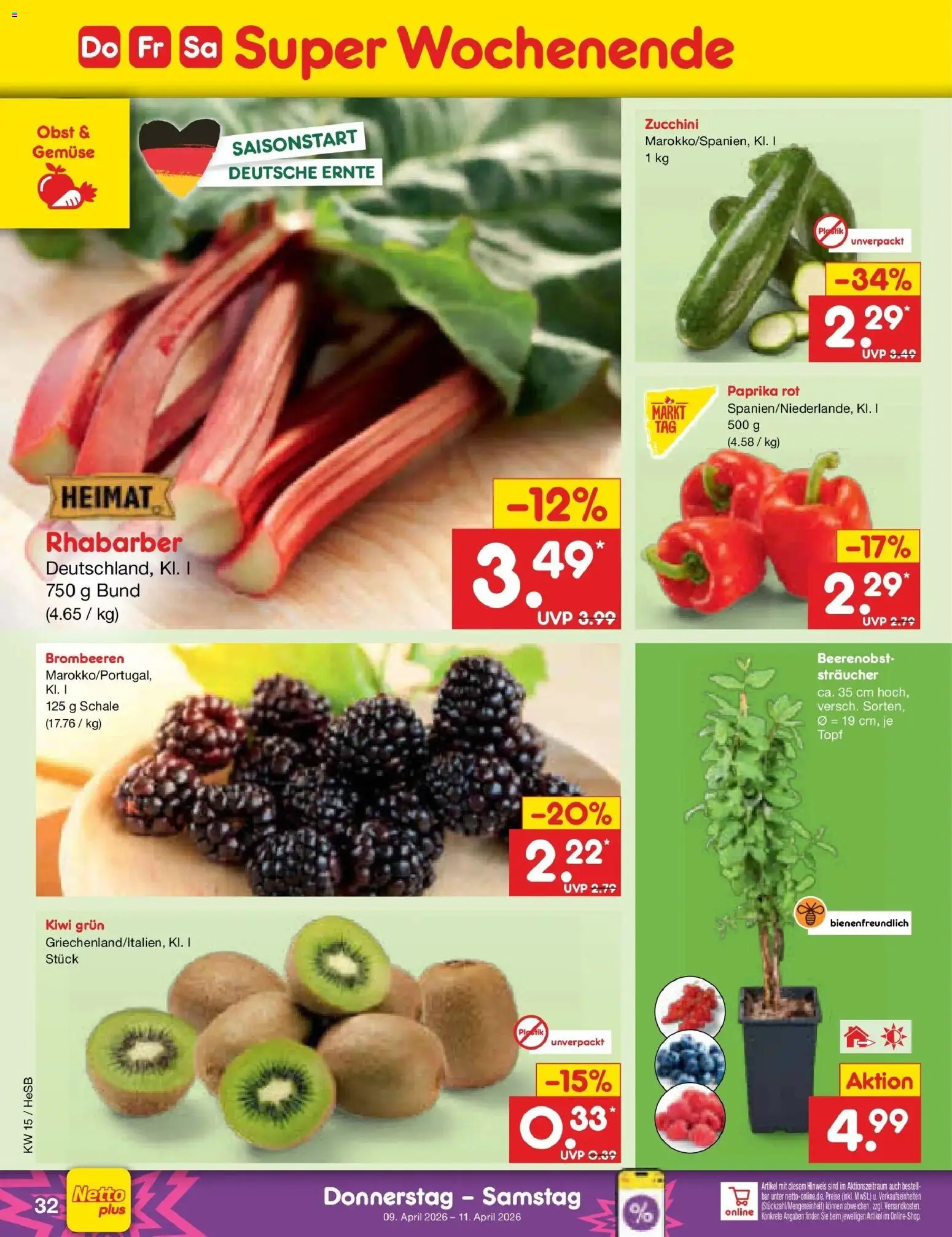 Netto Marken-Discount Prospekt Hamburg	 – gültig ab 07.04.2026 | Seite: 42 | Produkte: Paprika rot, Gemüse, Paprika, Zucchini