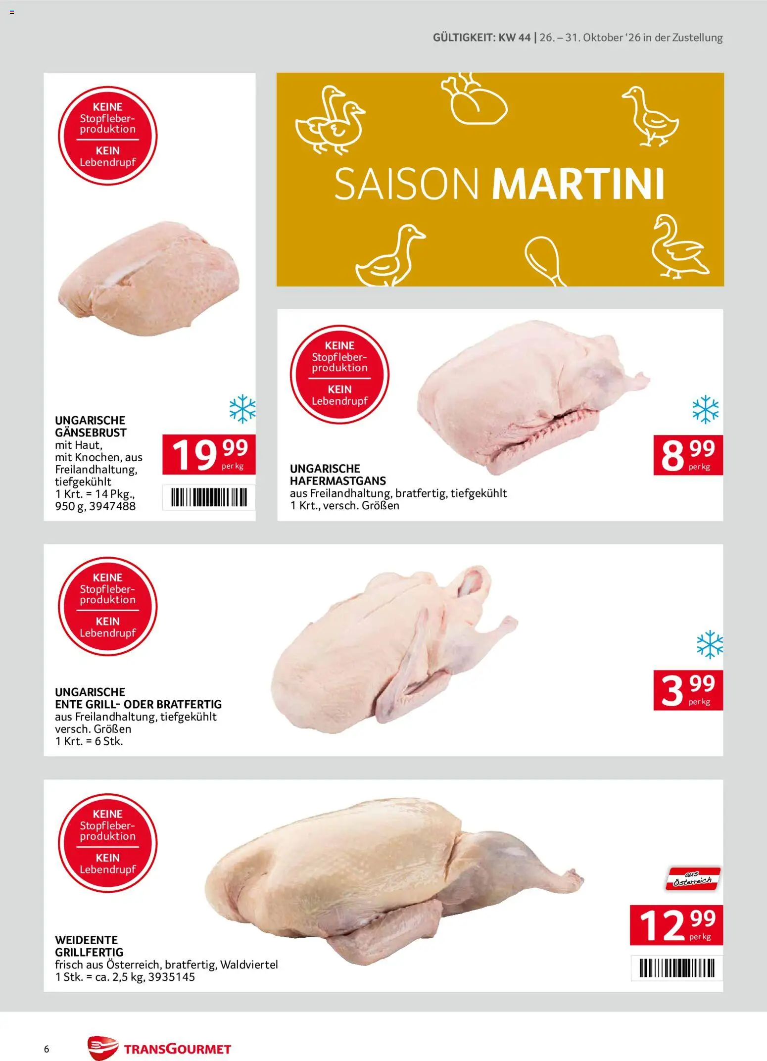 Transgourmet Flugblatt gültig ab 26.10.2026 | Seite: 6 | Produkte: Grill