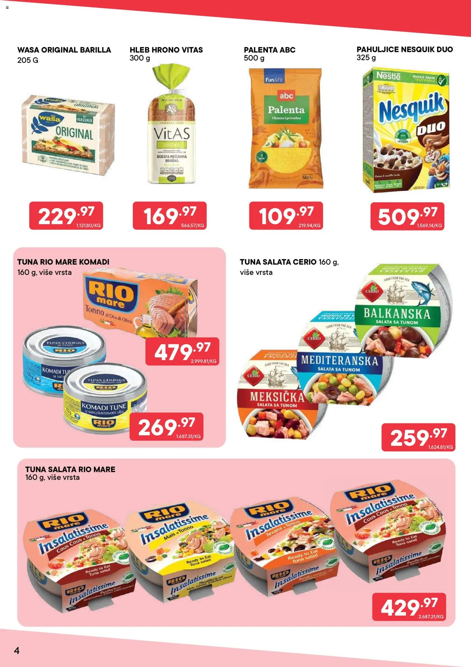 PerSu katalog - važi od 20.07.2026 | Strana: 4 | Proizvode: Pahuljice, Salata, Hleb, Nesquik