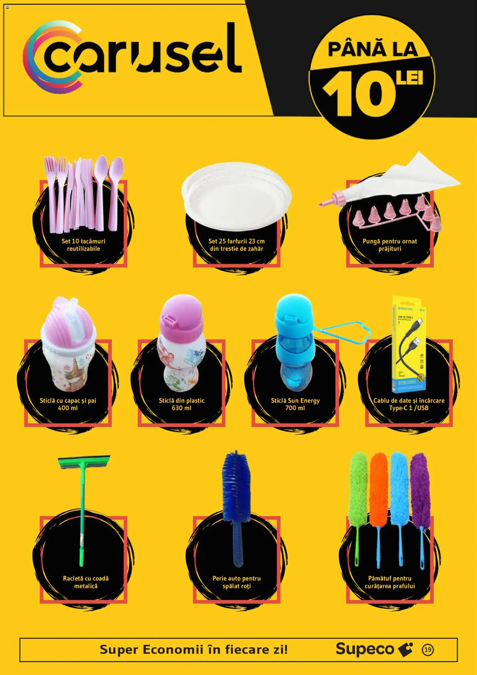 Noul catalog Supeco – valabil de la 25.06.2026 | Pagină: 19 | Produse: Pungă, Cablu, Perie, Zahăr