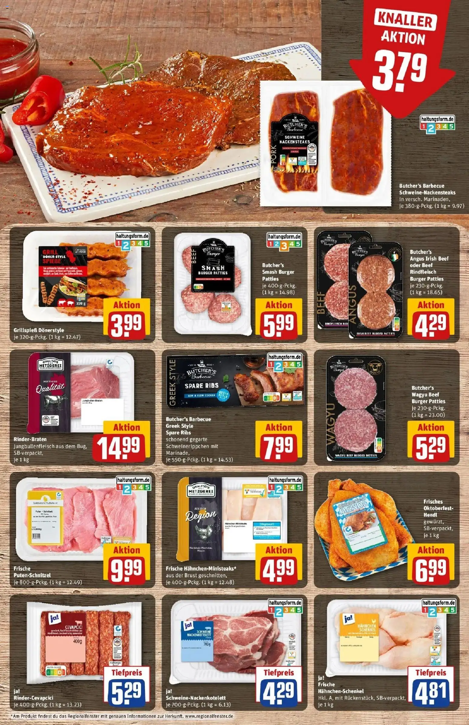 REWE Prospekt ab 21.09.2026 zum Blättern » Angebote | Seite: 15 | Produkte: Grill, Hahnchen, Burger, Putenschnitzel