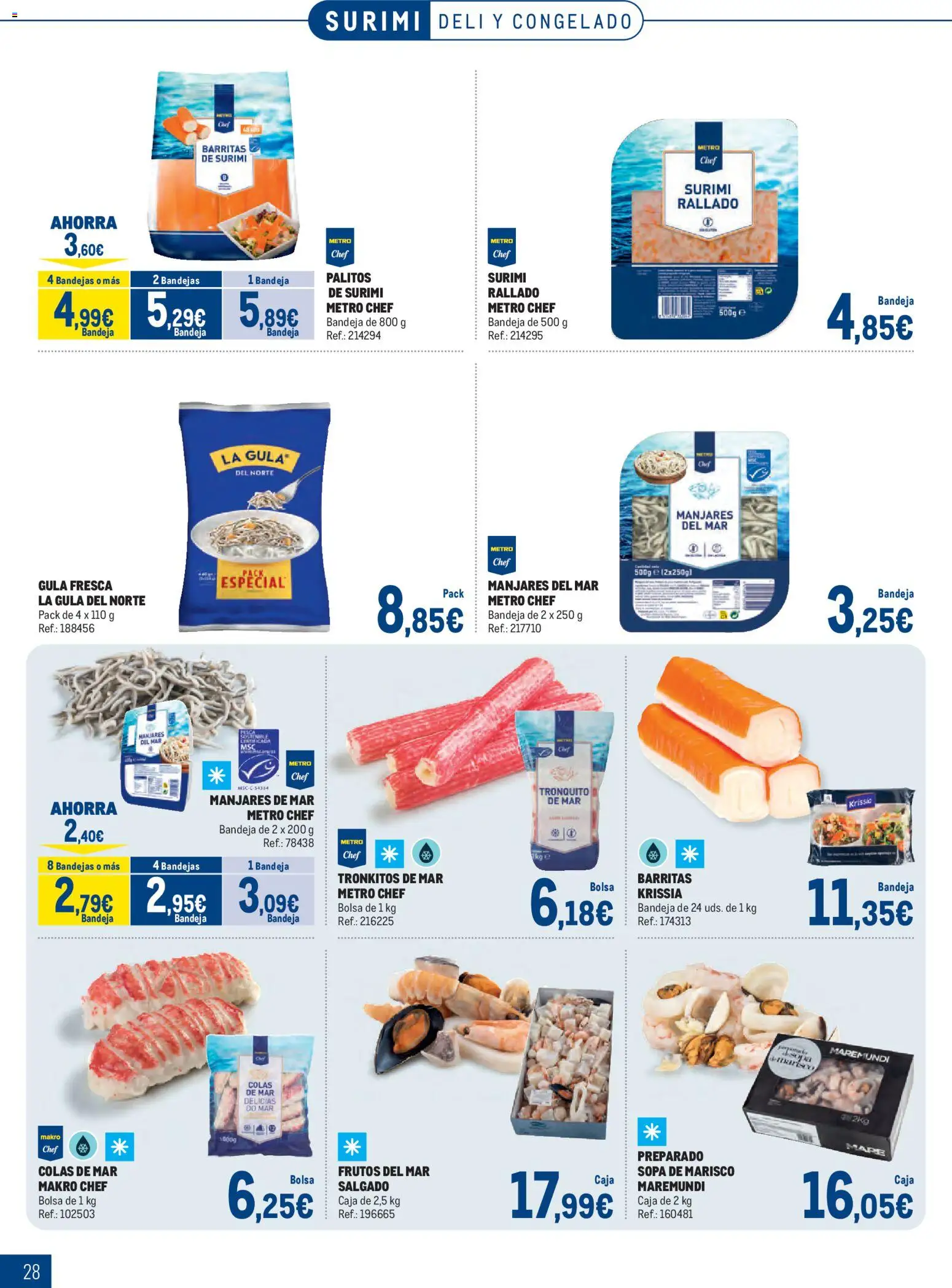 Makro Pescados │ válido desde el 06/07/2026 | Página: 28 | Productos: Frutos del mar, Bolsa, Bandeja, Caja