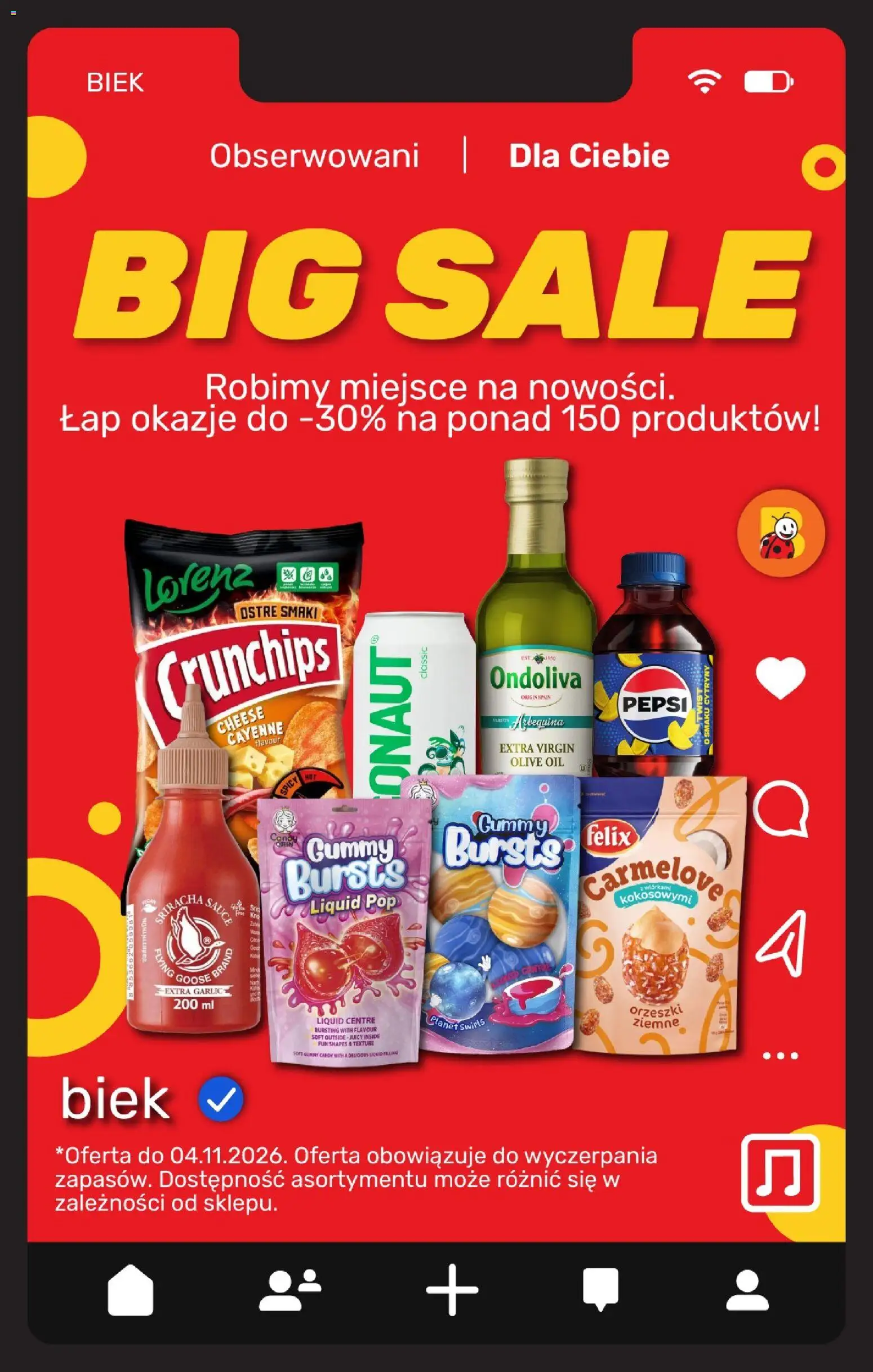 Biedronka Polsko leták - Biek od 30.10.2026 | Strana: 5 | Produkty: Felix, Pepsi