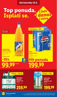 Lidl katalog - pregled Lidl kataloga - važi od 14.05.2026 | Strana: 28 | Proizvode: Negazirana voda, Voda, Breskva, Pepsi