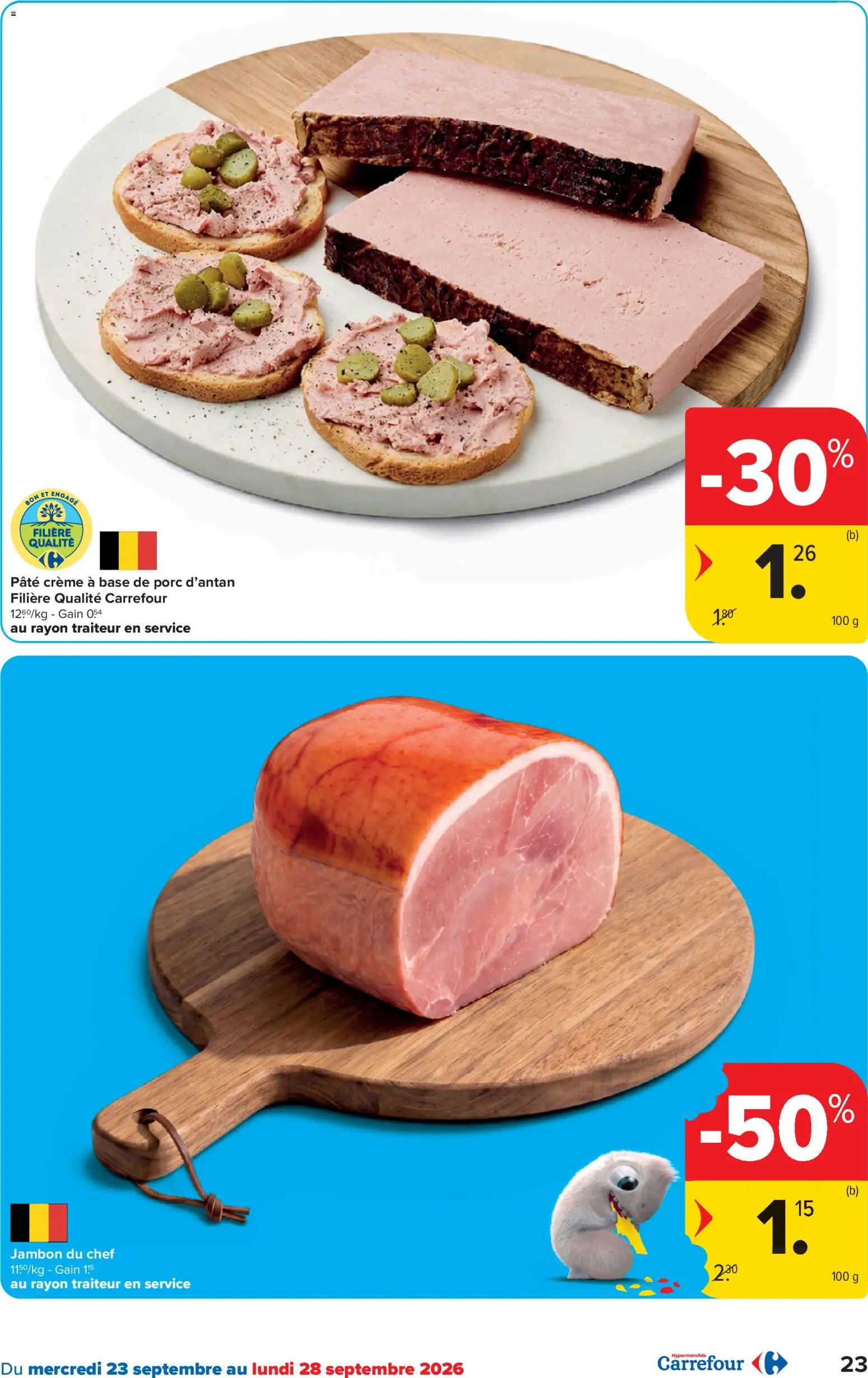 {H1} | Pagina: 23 | Producten: Ham, Pâté, Crème