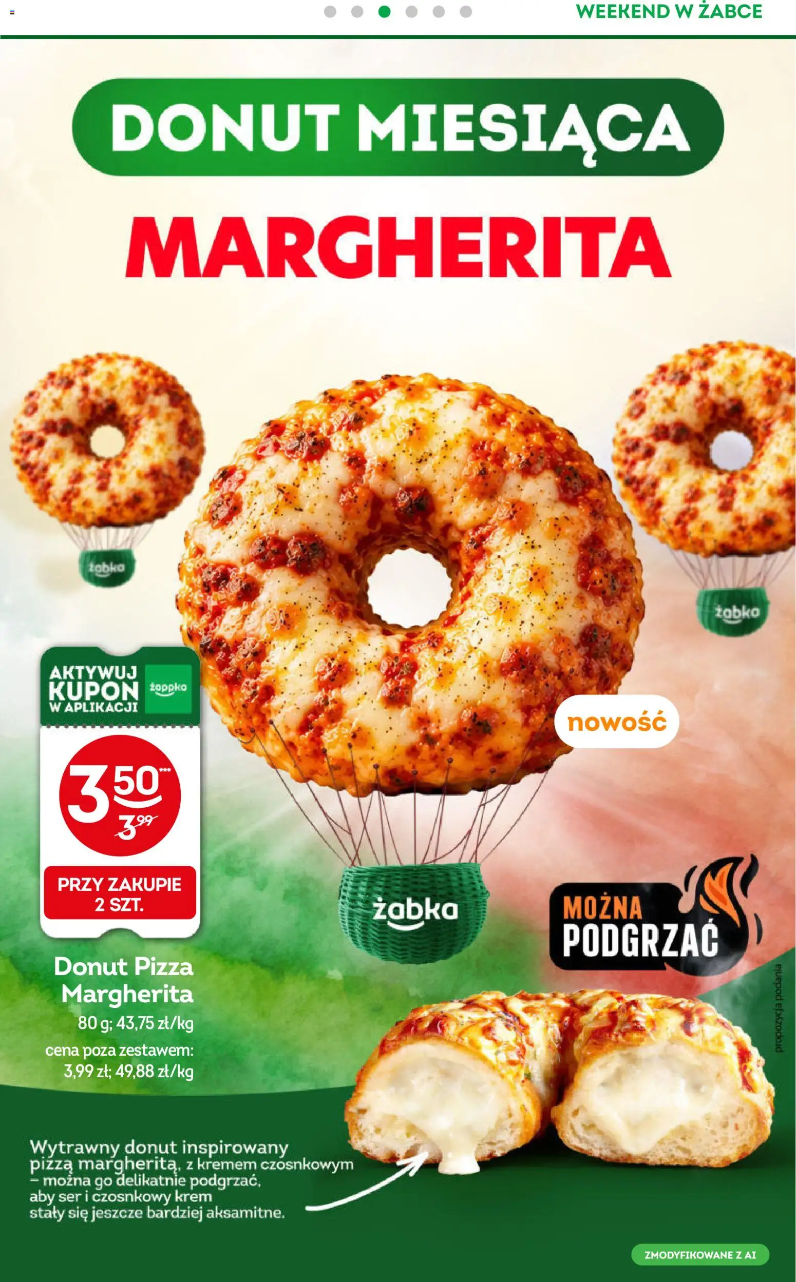 Żabka gazetka - Weekendowe promocje od 02.10.2026 | Strona: 4 | Produkty: Donut, Ser, Pizza, Krem