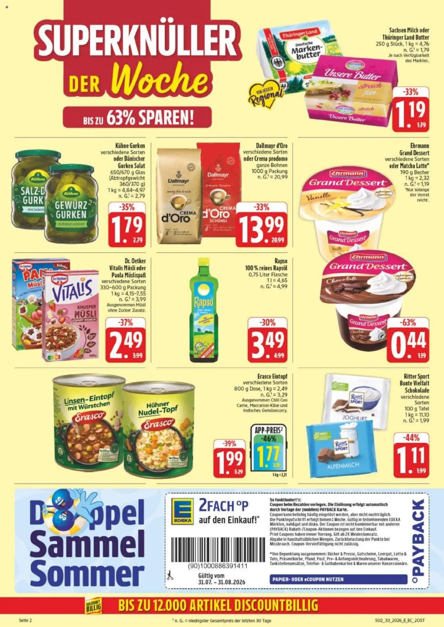 Edeka Prospekt Leipzig – gültig ab 10.08.2026 | Seite: 2 | Produkte: Joghurt, Rapsöl, Gurken, Telefon