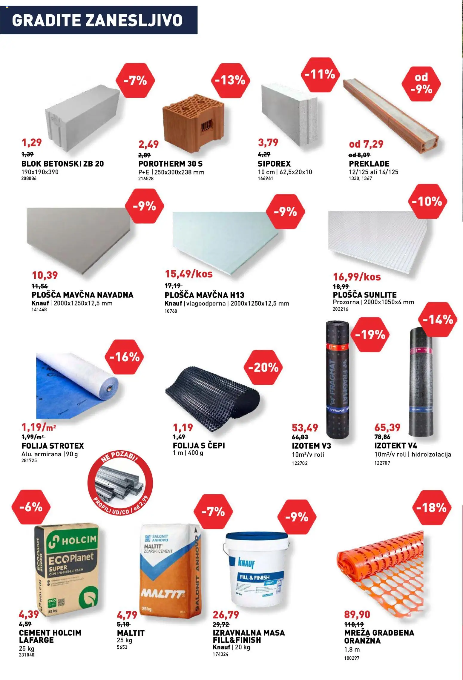 Novi Inpos katalog ponudbe – veljaven od 09.07.2026 | Stran: 26 | Izdelki: Folija, Blok, Cement