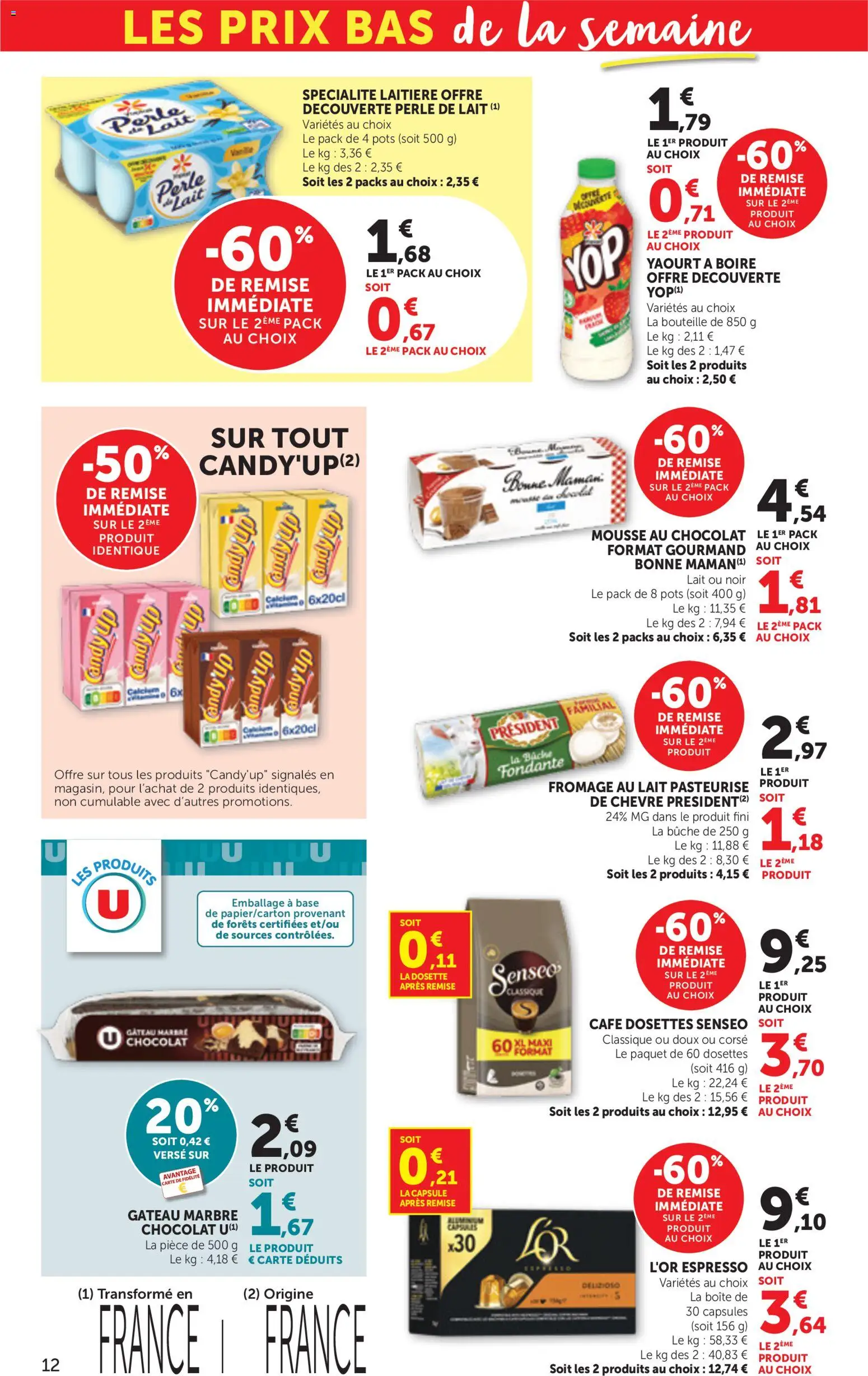 {H1} | Page: 12 | Produits: Senseo, Yaourt à boire, Mousse, Yaourt