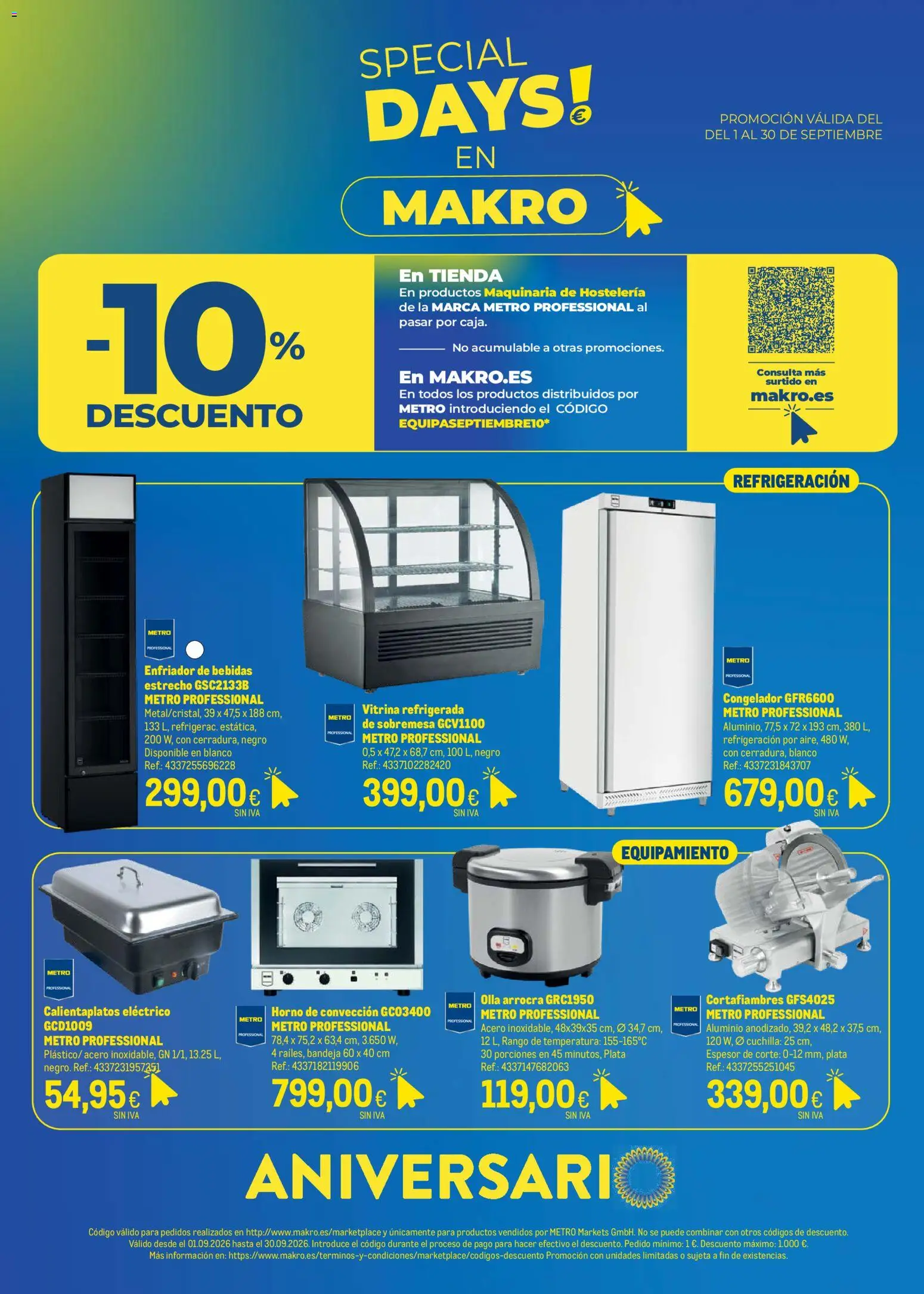 Makro Special Days Septiembre 2026 │ válido desde el 01/09/2026 | Página: 1 | Productos: Horno, Bebidas, Bandeja, Horno de convección