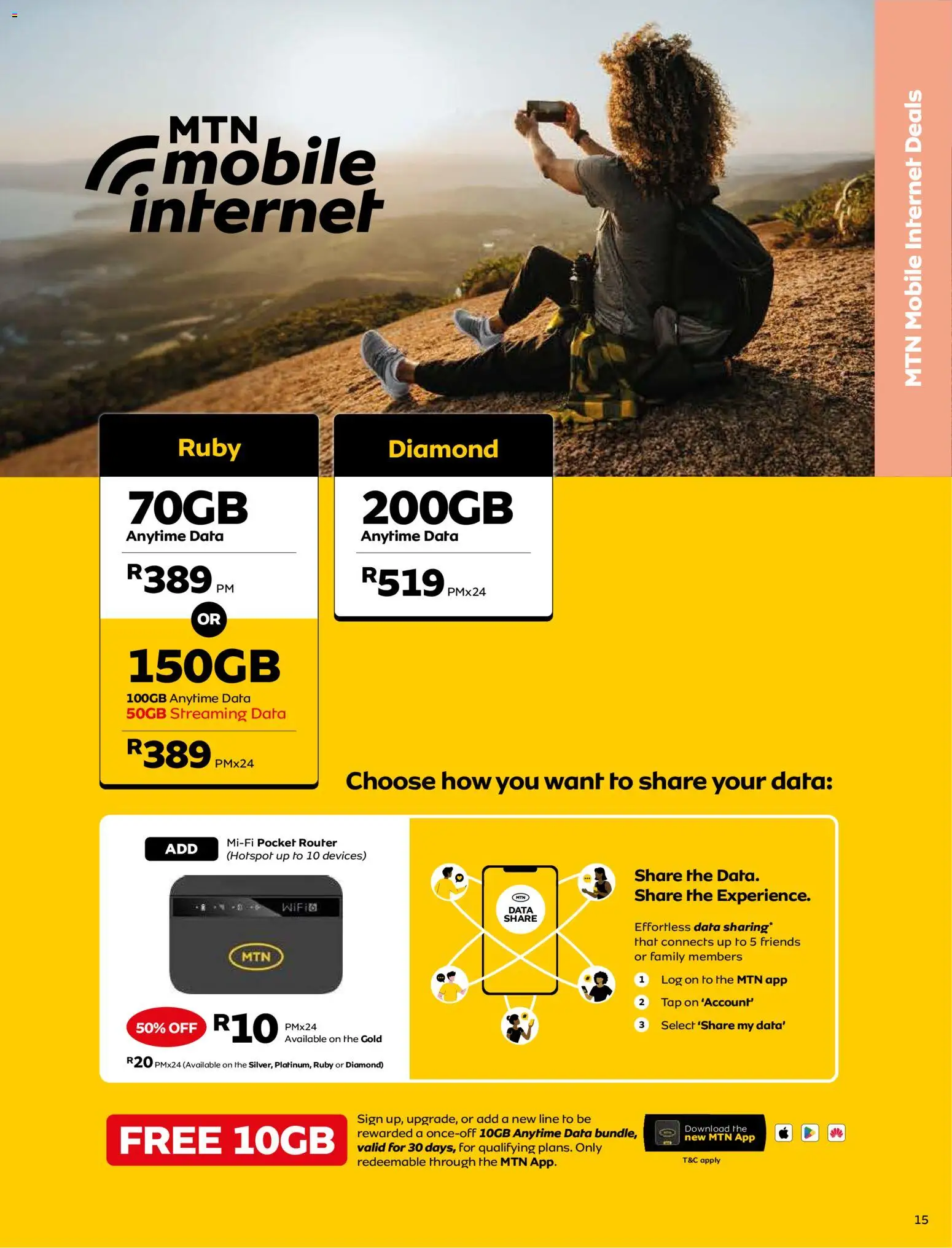 New MTN catalogue – valid from 08.06.2026 | Page: 15 | Products: Data, Router, Tap