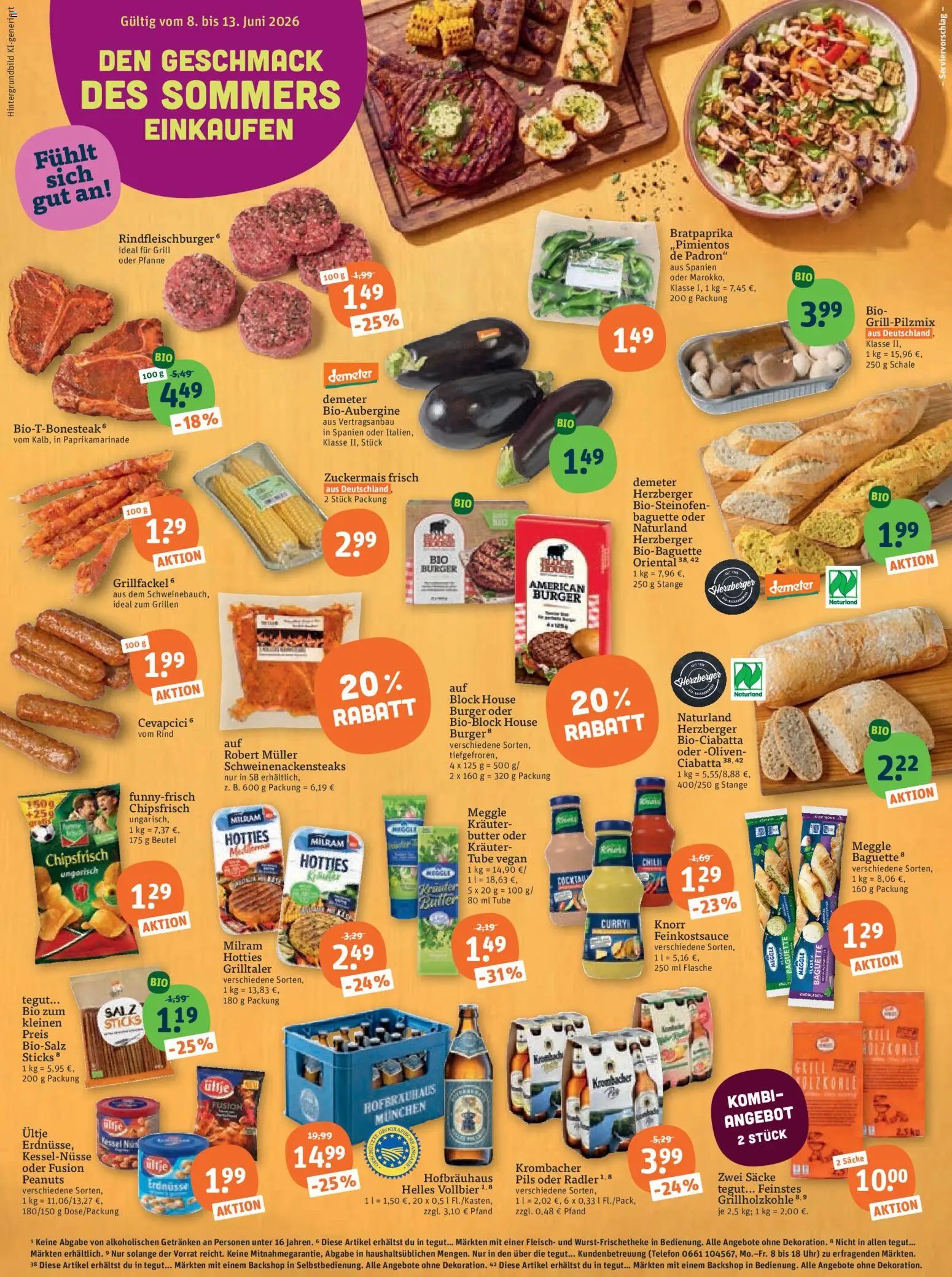 Tegut Prospekt – gültig ab 12.06.2026 | Seite: 2 | Produkte: Butter, Milram, Telefon, Uhr