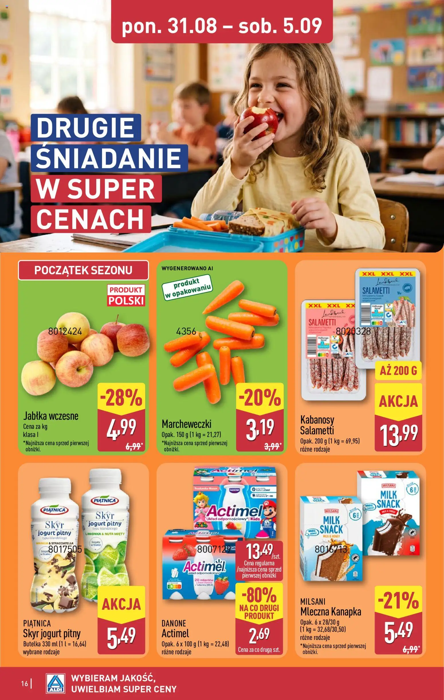 Aldi gazetka od 31.08.2026 | Strona: 16 | Produkty: Limonka, Piątnica, Actimel, Skyr