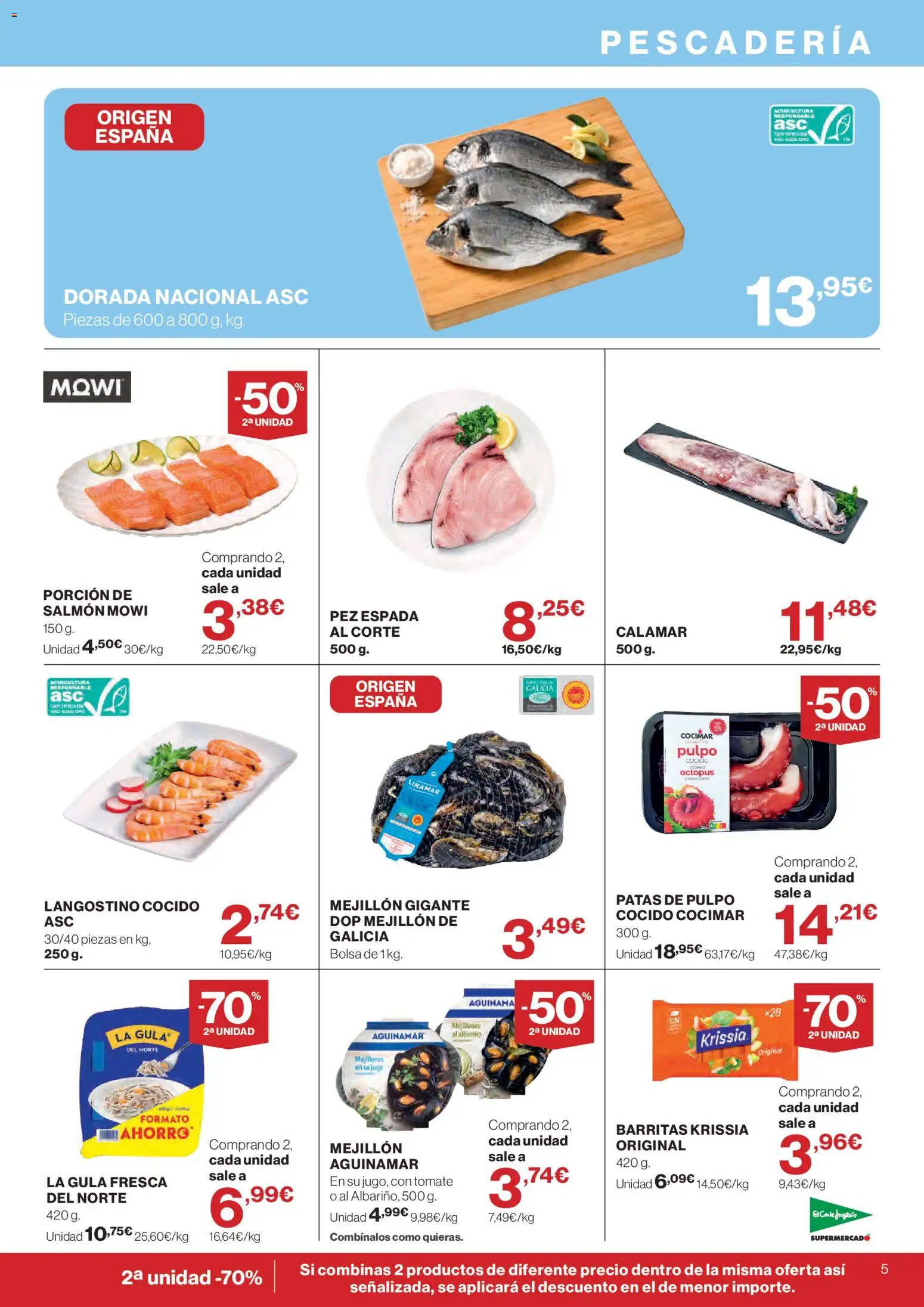 El Corte Inglés ofertas │ válido desde el 16/07/2026 | Página: 5 | Productos: Bolsa, Langostino