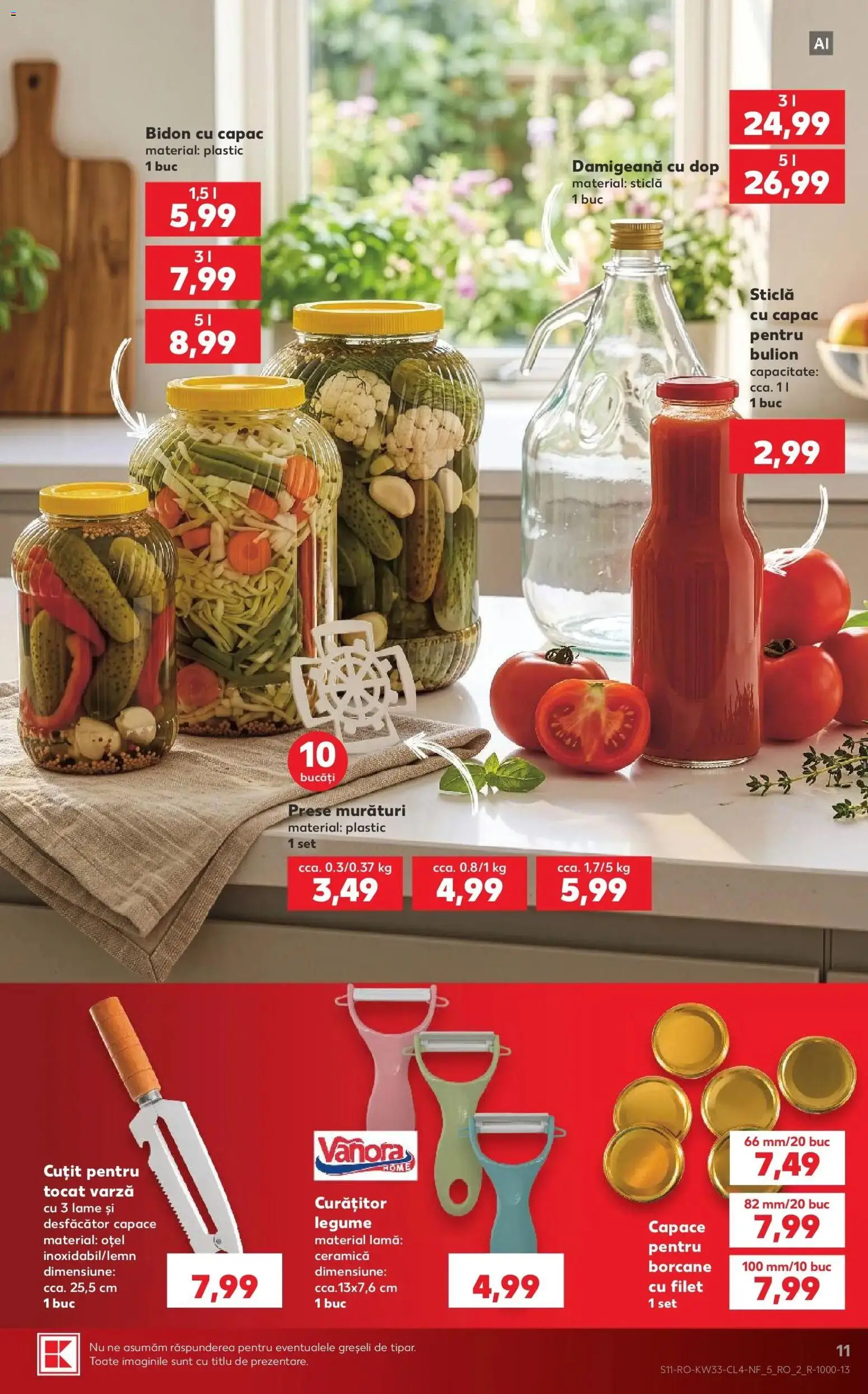 Kaufland Bârlad 12.08.2026 - Revista si Oferta | Pagină: 11 | Produse: Bulion, Cuțit, Sticla cu capac, Legume