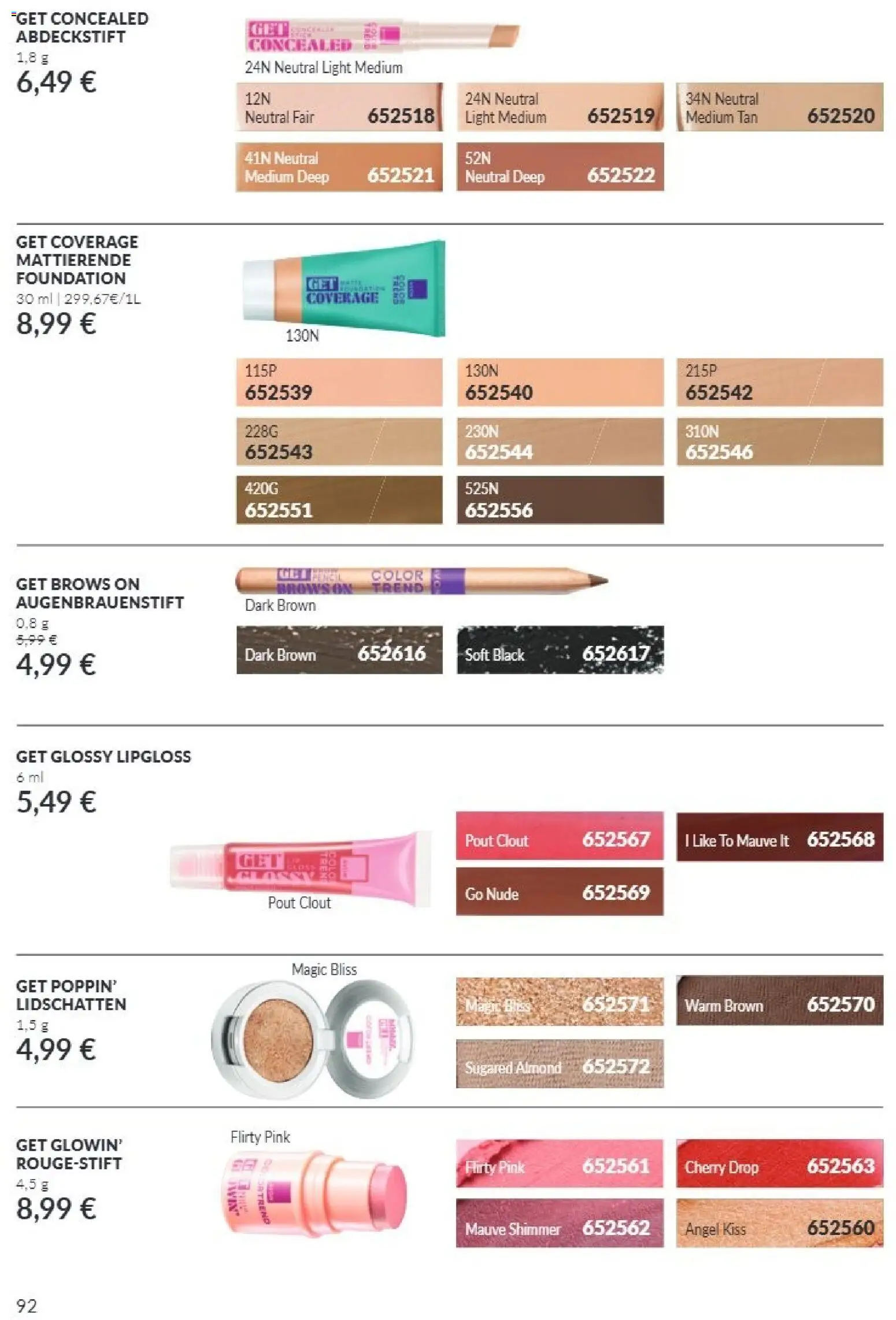 Avon Black Friday – gültig ab 01.11.2026 | Seite: 92 | Produkte: Lidschatten, Lipgloss, Foundation, Augenbrauenstift