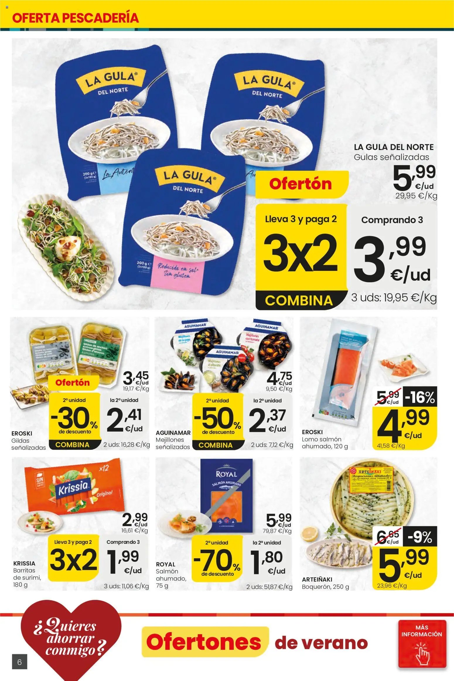 Eroski Ofertones de verano Center │ válido desde el 11.06.2026 | Página: 6 | Productos: Salmón ahumado