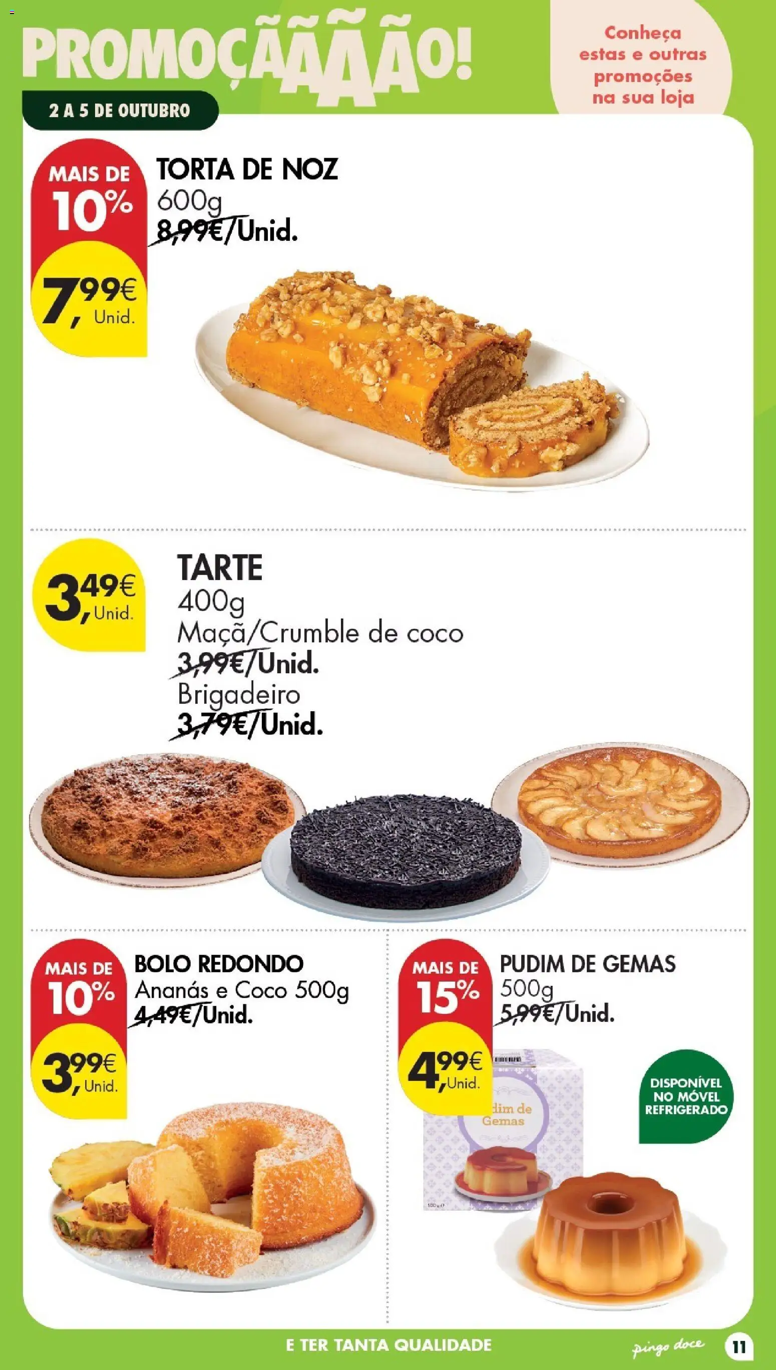 Pingo Doce folheto Poupe Este Fim de Semana │ válido de 02/10/2026 | Página: 11 | Produtos: Pudim, Tarte, Torta, Coco
