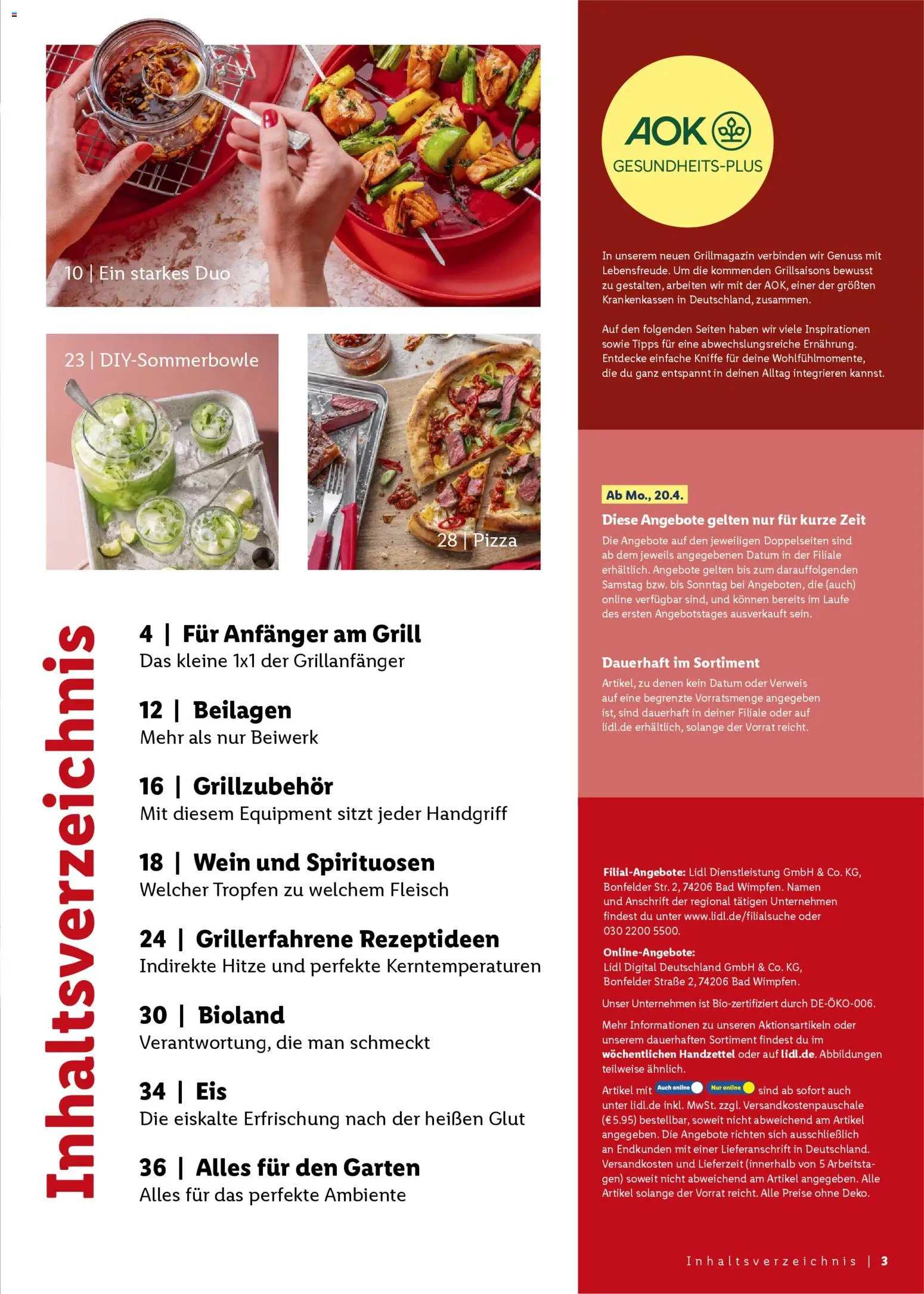 Lidl Prospekt – gültig ab 25.04.2026 | Seite: 3 | Produkte: Grill, Pizza, Wein, Fleisch