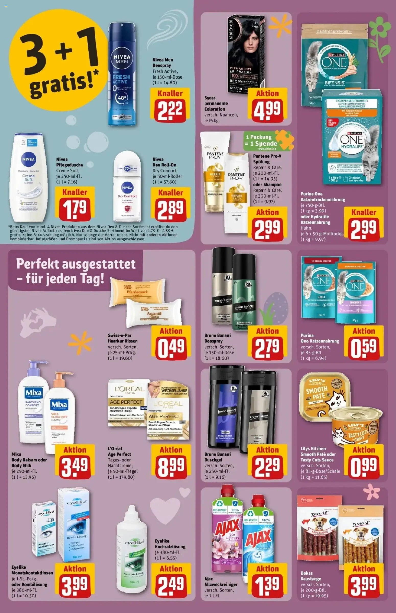 Rewe Prospekt Zülpich	 – gültig ab 23.03.2026 | Seite: 28 | Produkte: Purina one, Kissen, Dusche, Body Milk