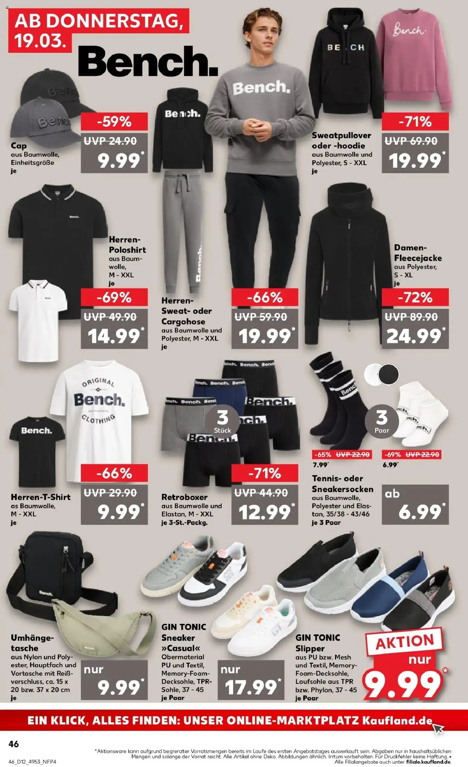 Kaufland Prospekt Alsdorf	 – gültig ab 19.03.2026 | Seite: 46 | Produkte: Hoodie, Cargohose, Poloshirt, Gin