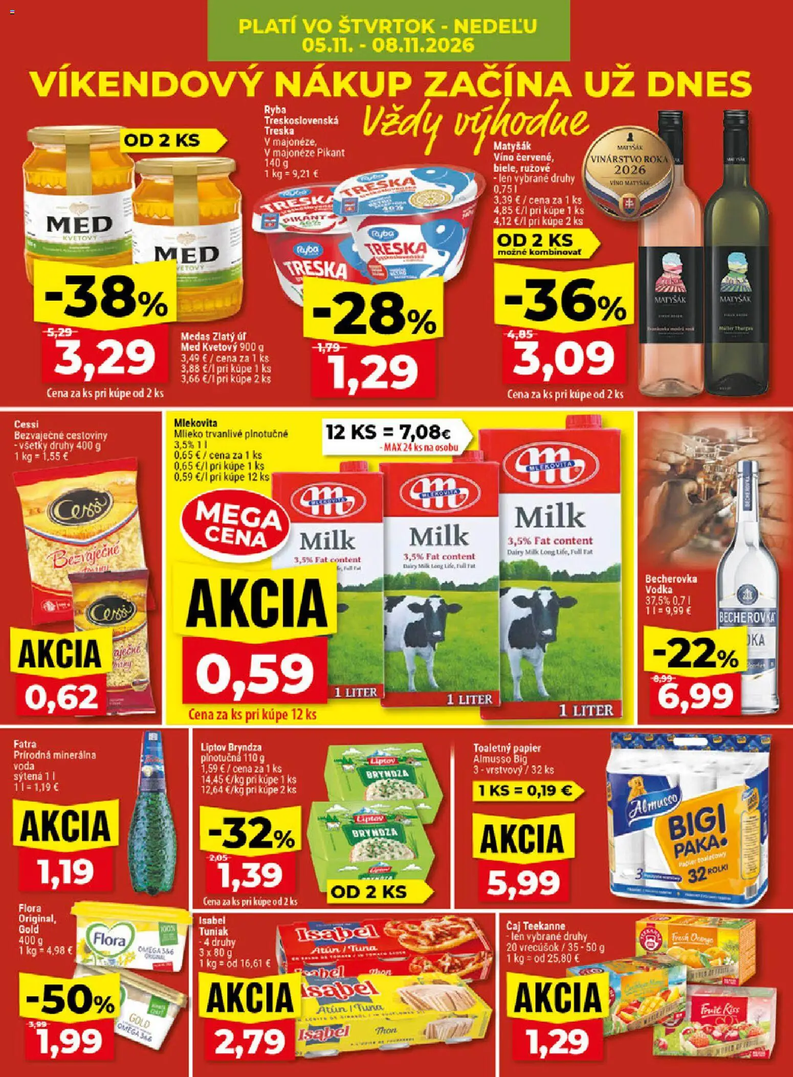 Nové Klas akcie – leták je platný od 02.11.2026 | Strana: 23 | Produkty: Mlieko, Čaj, Voda, Teekanne