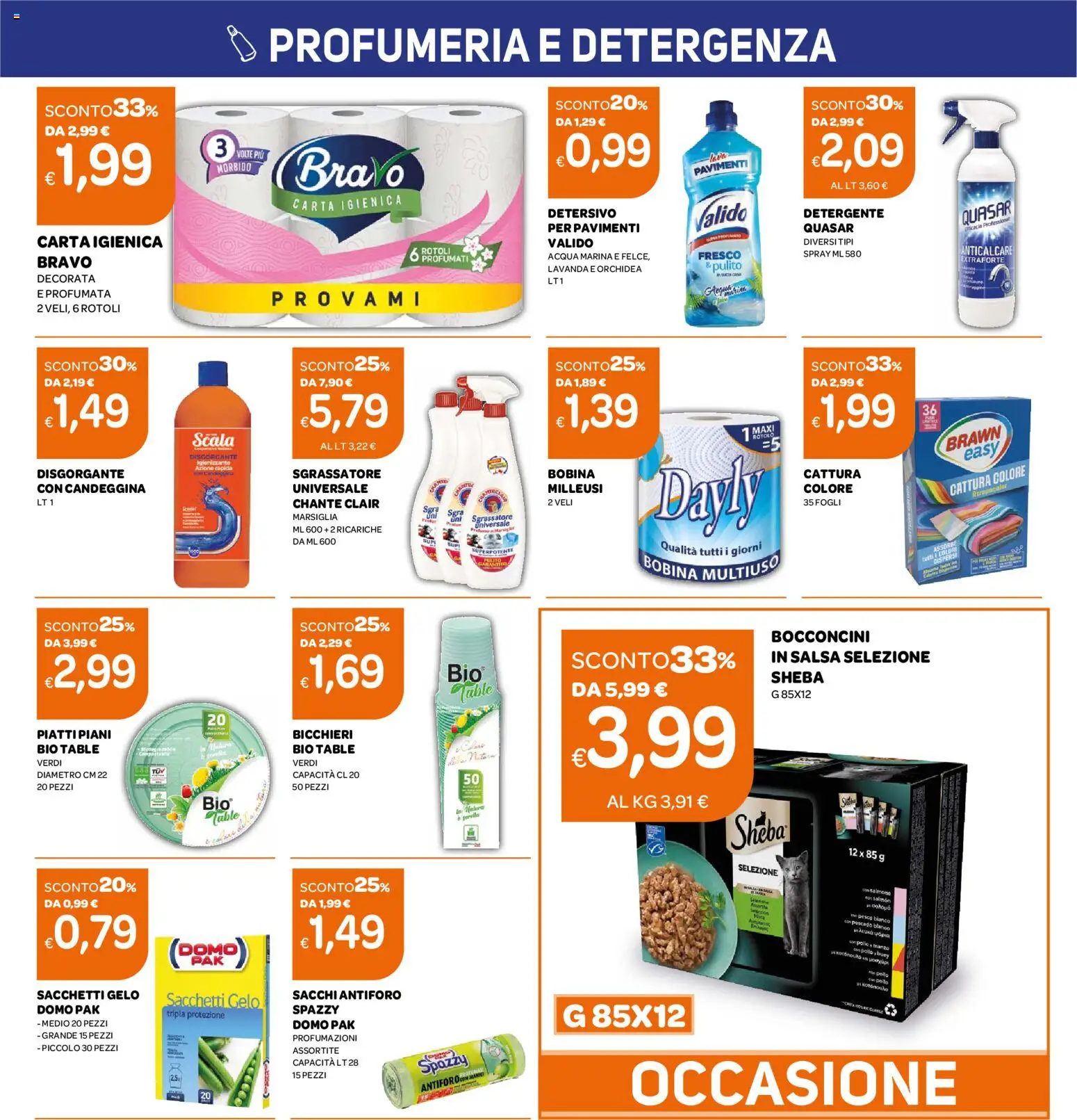 Volantino Ekom del 28/07/2026 | Pagina: 11 | Prodotti: Salmone, Detergente, Sgrassatore, Lavanda