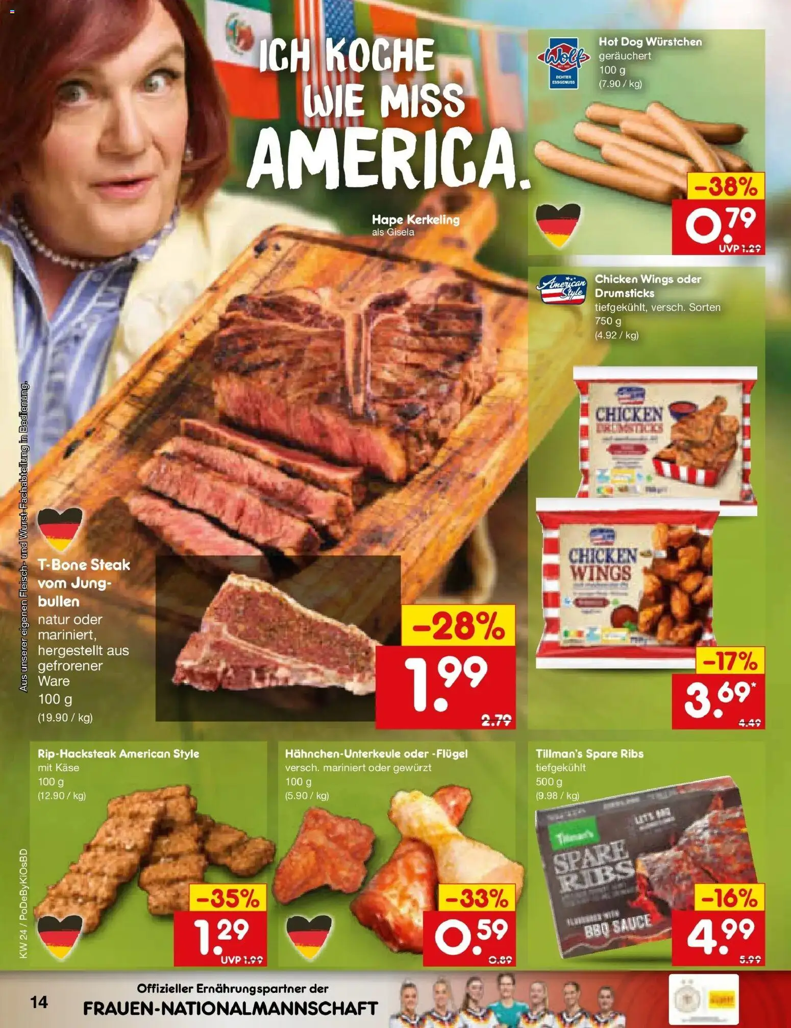 Netto Marken-Discount Prospekt Selb – gültig ab 08.06.2026 | Seite: 22 | Produkte: Käse, Spare ribs, Steak, Fleisch