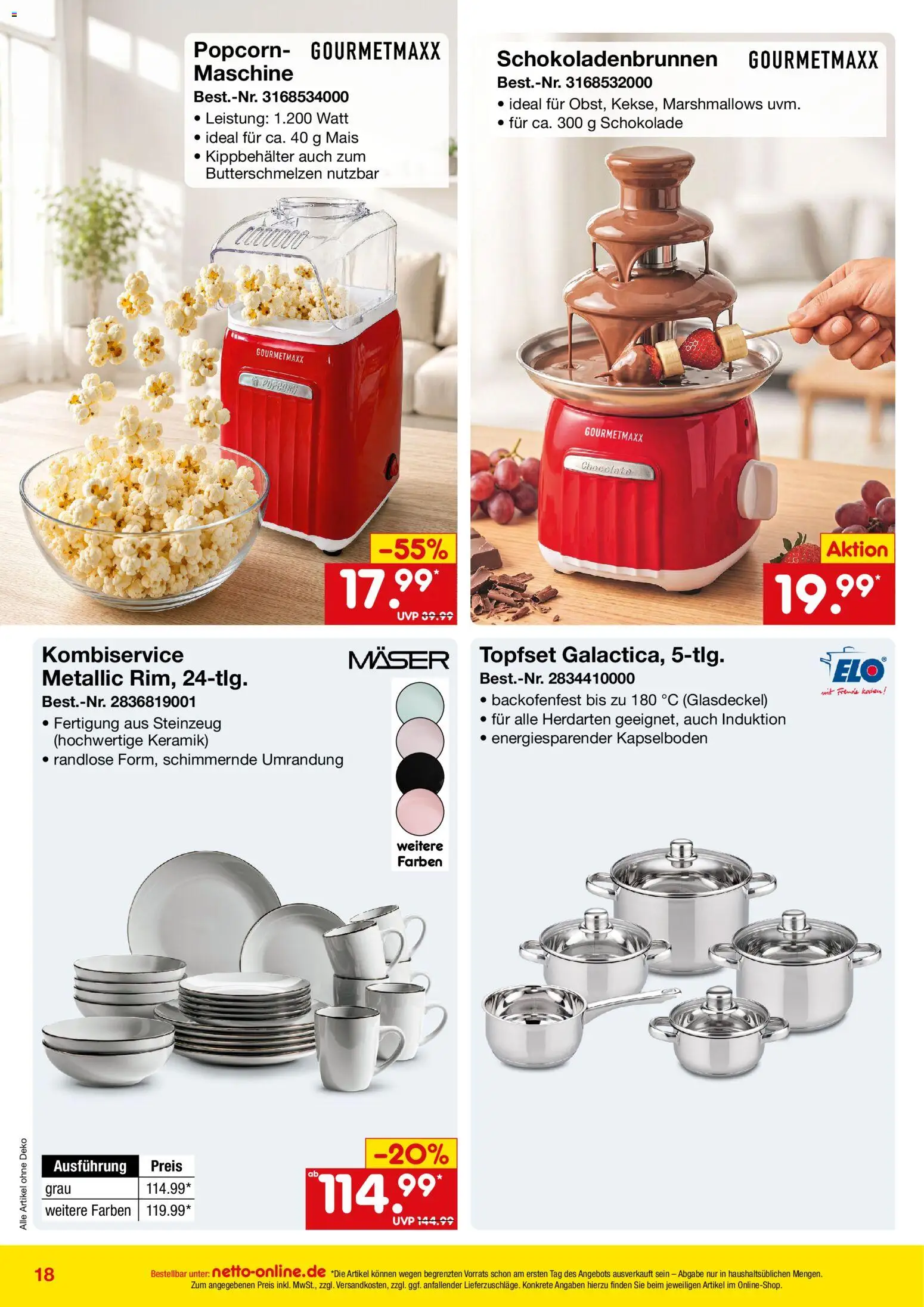 Netto Marken-Discount Online-Angebote Oktober – gültig ab 01.10.2026 | Seite: 18 | Produkte: Mais, Schokolade, Popcorn