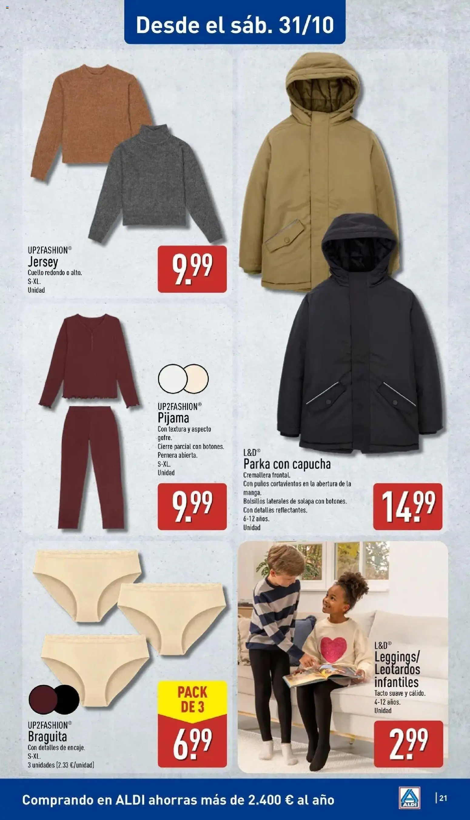 Aldi - Qué poco cuesta comprar bien │ válido desde el 26/10/2026 | Página: 21 | Productos: Pijama, Leggings