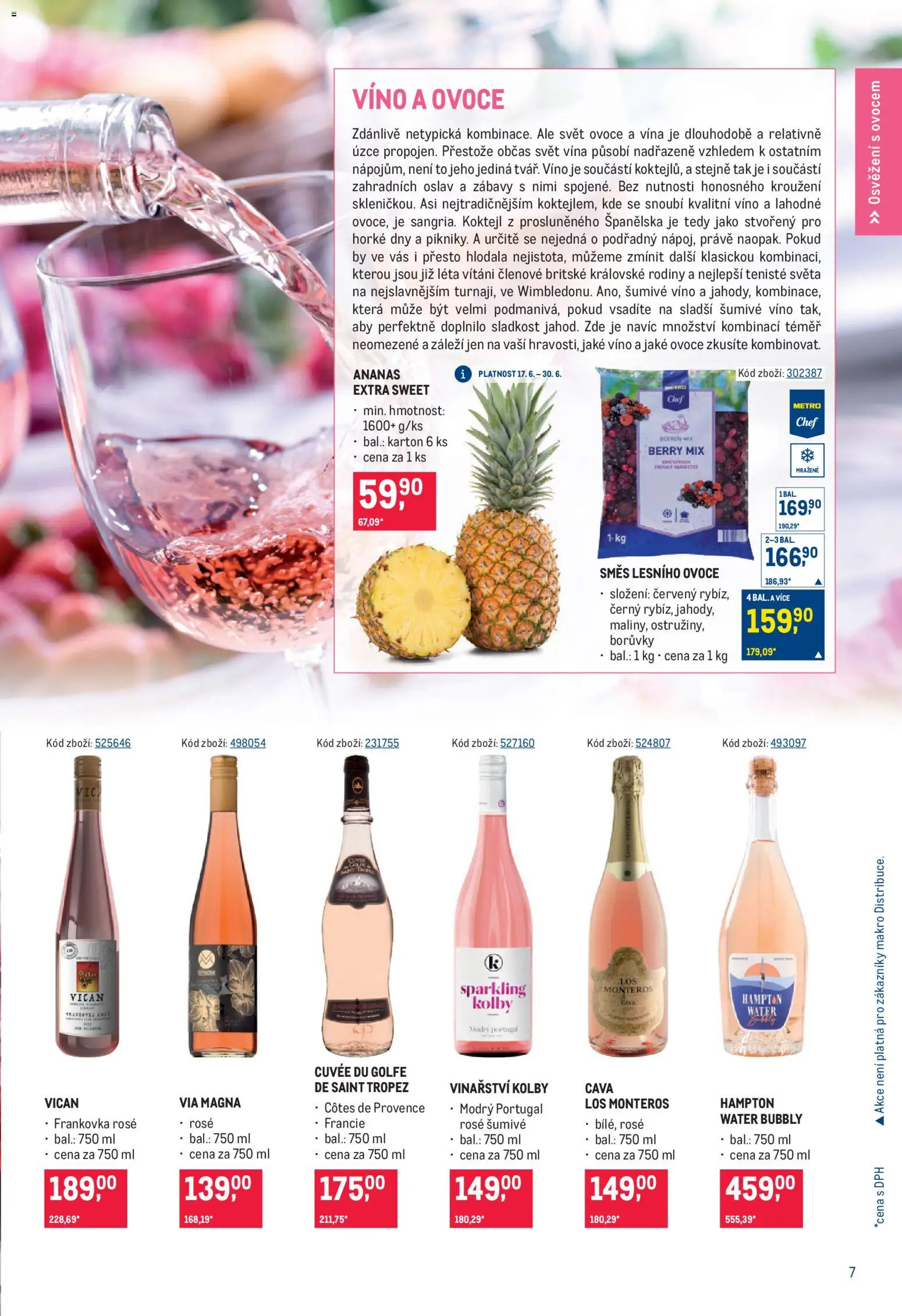 Makro leták - Letní drinky od 17.06.2026 | Strana: 7 | Produkty: Ovoce, Šumivé víno, Ananas, Borůvky