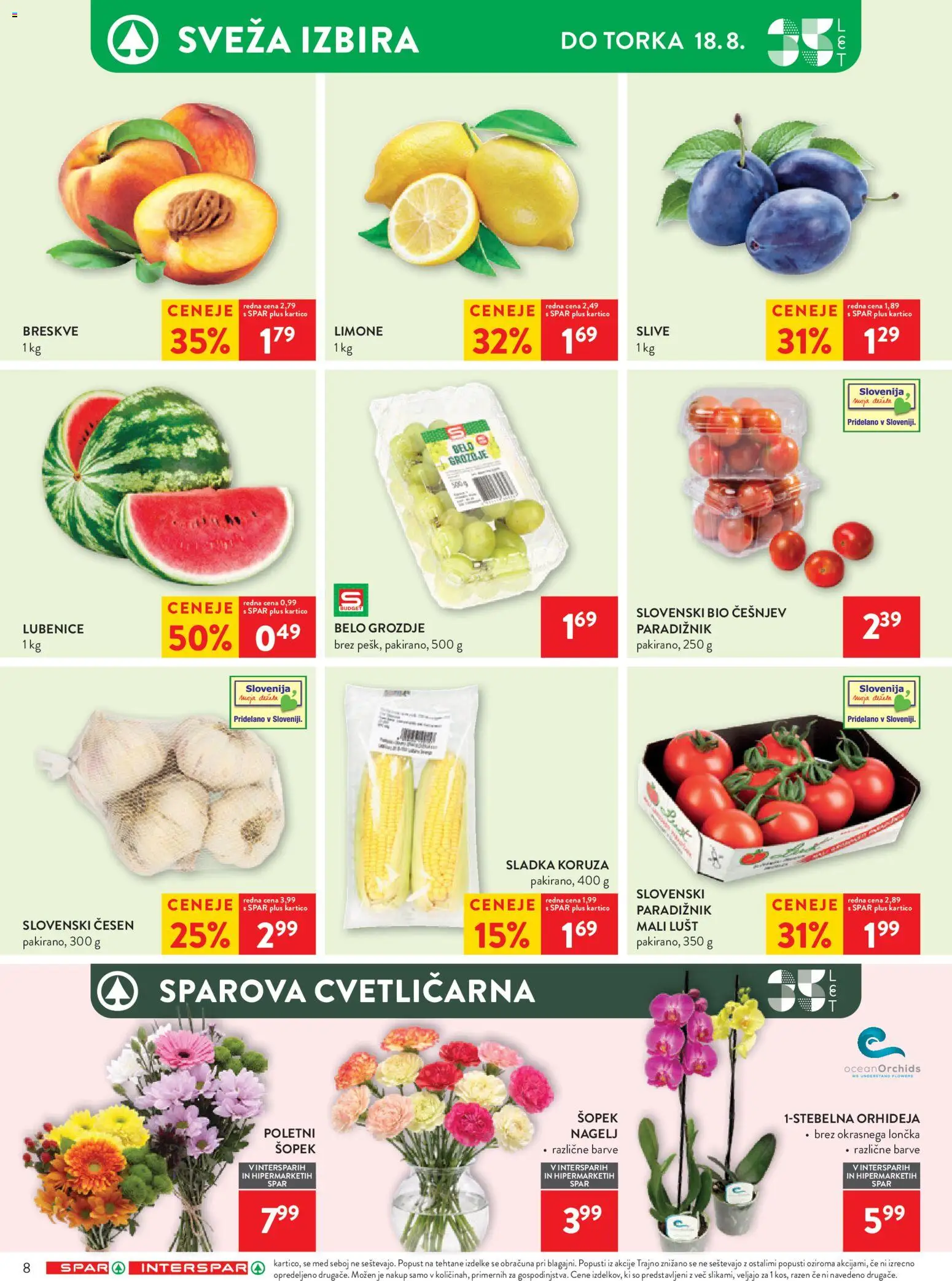 Novi Spar katalog ponudbe – veljaven od 12.08.2026 | Stran: 8 | Izdelki: Grozdje, Koruza, Paradiznik, Cesen