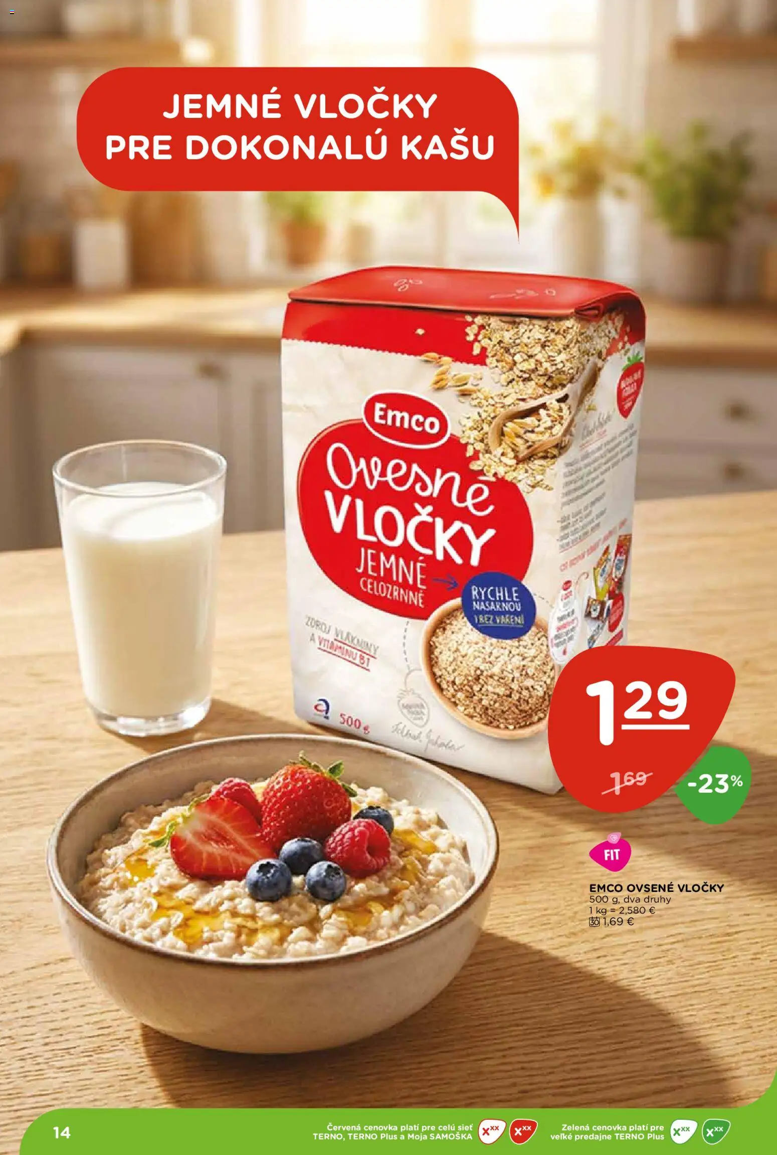 Nové Terno akcie – leták je platný od 30.07.2026 | Strana: 14 | Produkty: Vločky