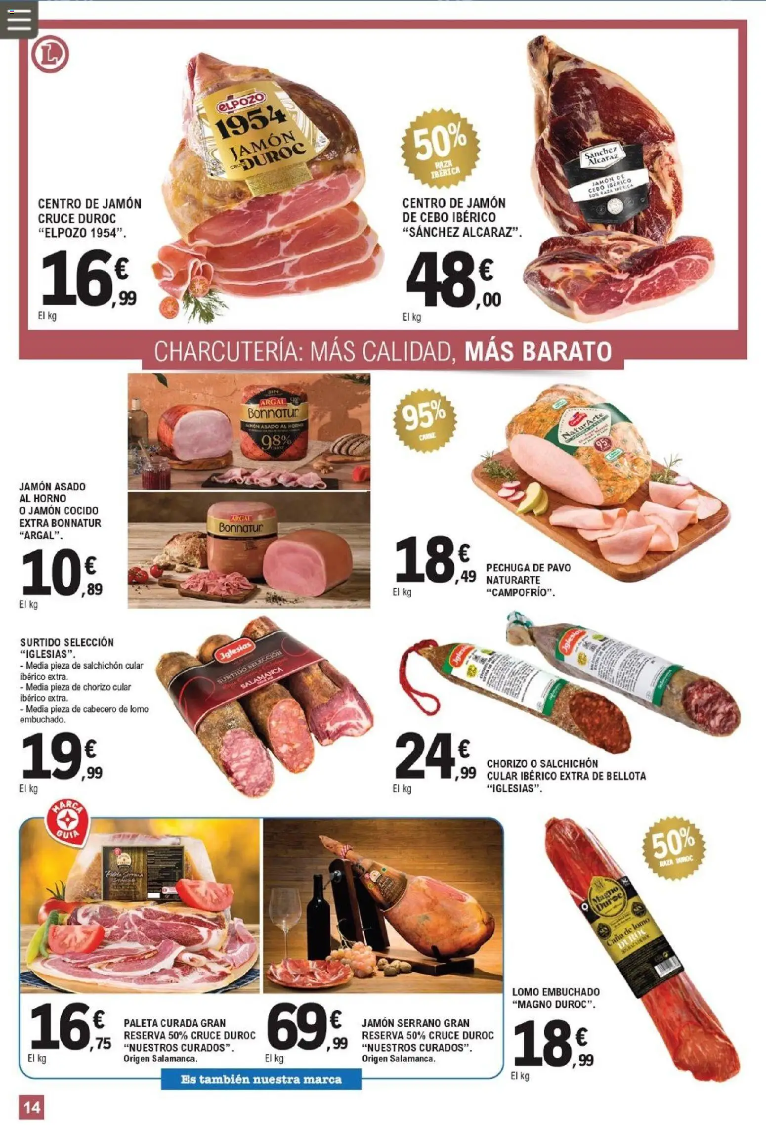 E.Leclerc Trujillo │ válido desde el 01/07/2026 | Página: 14 | Productos: Jamón serrano, Jamón, Jamón cocido, Horno
