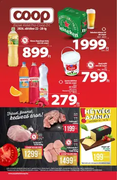 COOP - Újság Észak Kelet Pro-Coop Zrt - amely érvényes a következő dátumtól: 2026.10.22. | Oldal: 1 | Termékek: Heineken, Sör, Filé, Pulykanyak