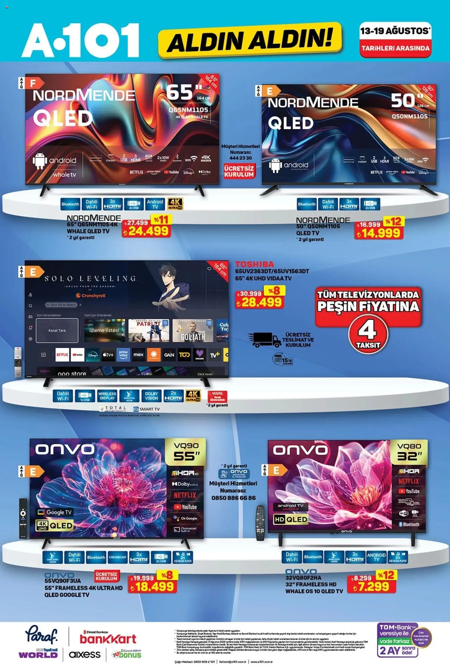 A101 - Katalog Aldın Aldın - 13 Ağustos 2026 tarihinden itibaren geçerlidir | Sayfa: 11 | Ürünler: TV, USB