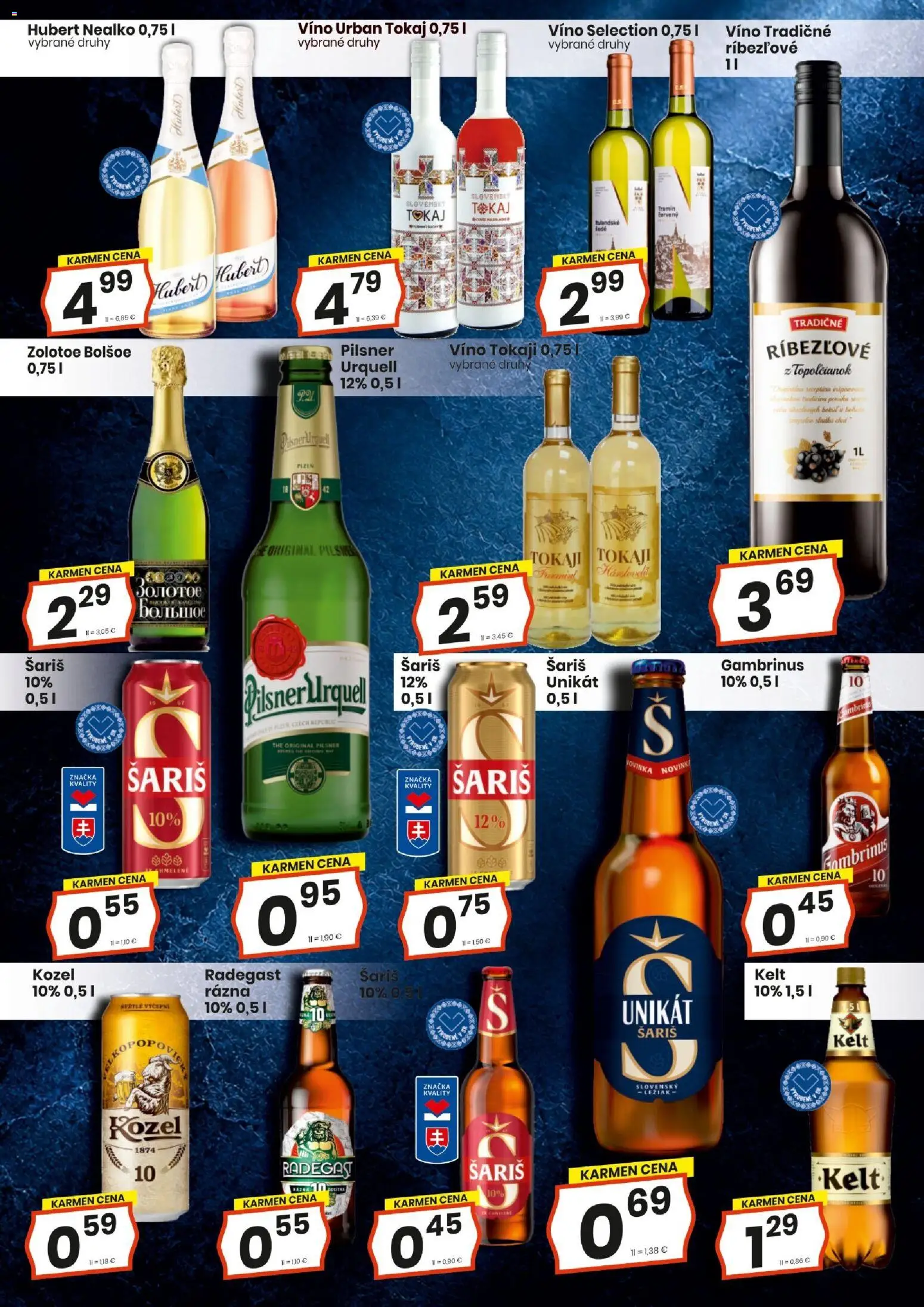 Nové KARMEN CBA akcie – leták je platný od 15.10.2026 | Strana: 13 | Produkty: Kelt, Radegast, Šariš, Gambrinus