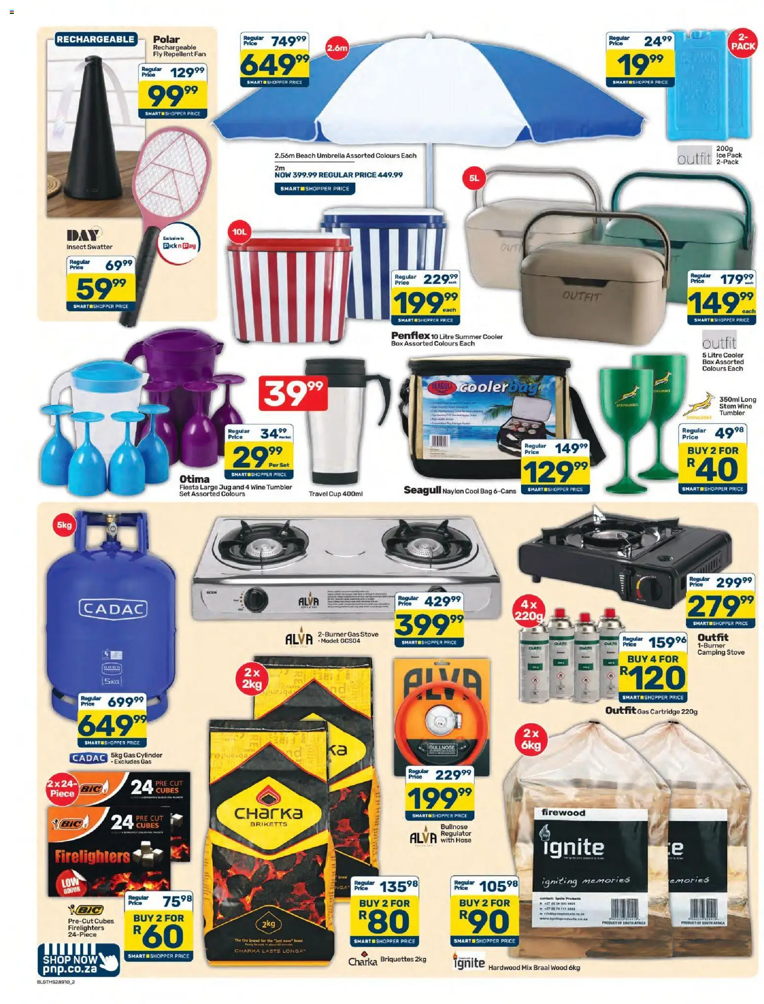 New Pick n Pay catalogue – valid from 19/10/2026 | Page: 2 | Products: Umbrella, Bag, Stove, Cooler