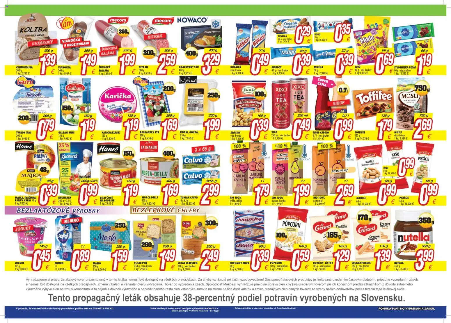 Nové Makos akcie – leták je platný od 06.06.2026 | Strana: 2 | Produkty: Mlieko, Jogurt, Tuniak, Krém