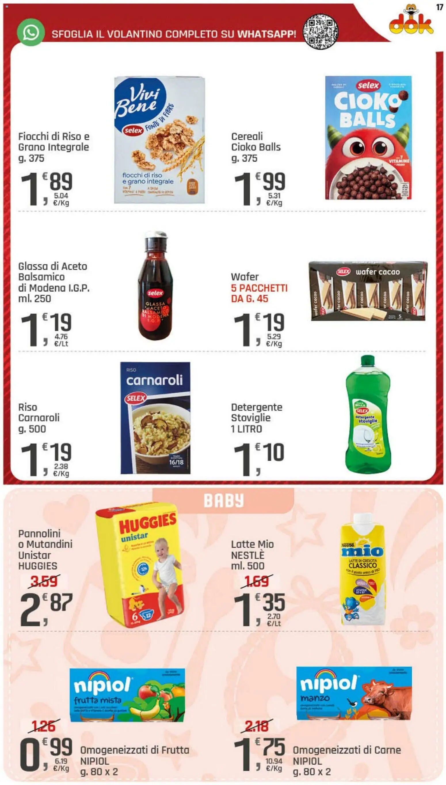 Volantino DOK del 20/08/2026 | Pagina: 17 | Prodotti: Cereali, Aceto, Carne, Cacao