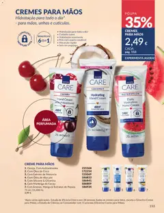 Pré-visualização Creme para Mãos Cereja, Com Antioxidantes, Hand cream with antioxidants, cherry scented, normal to dry skin. válido de 01.05.2026 | Página: 153