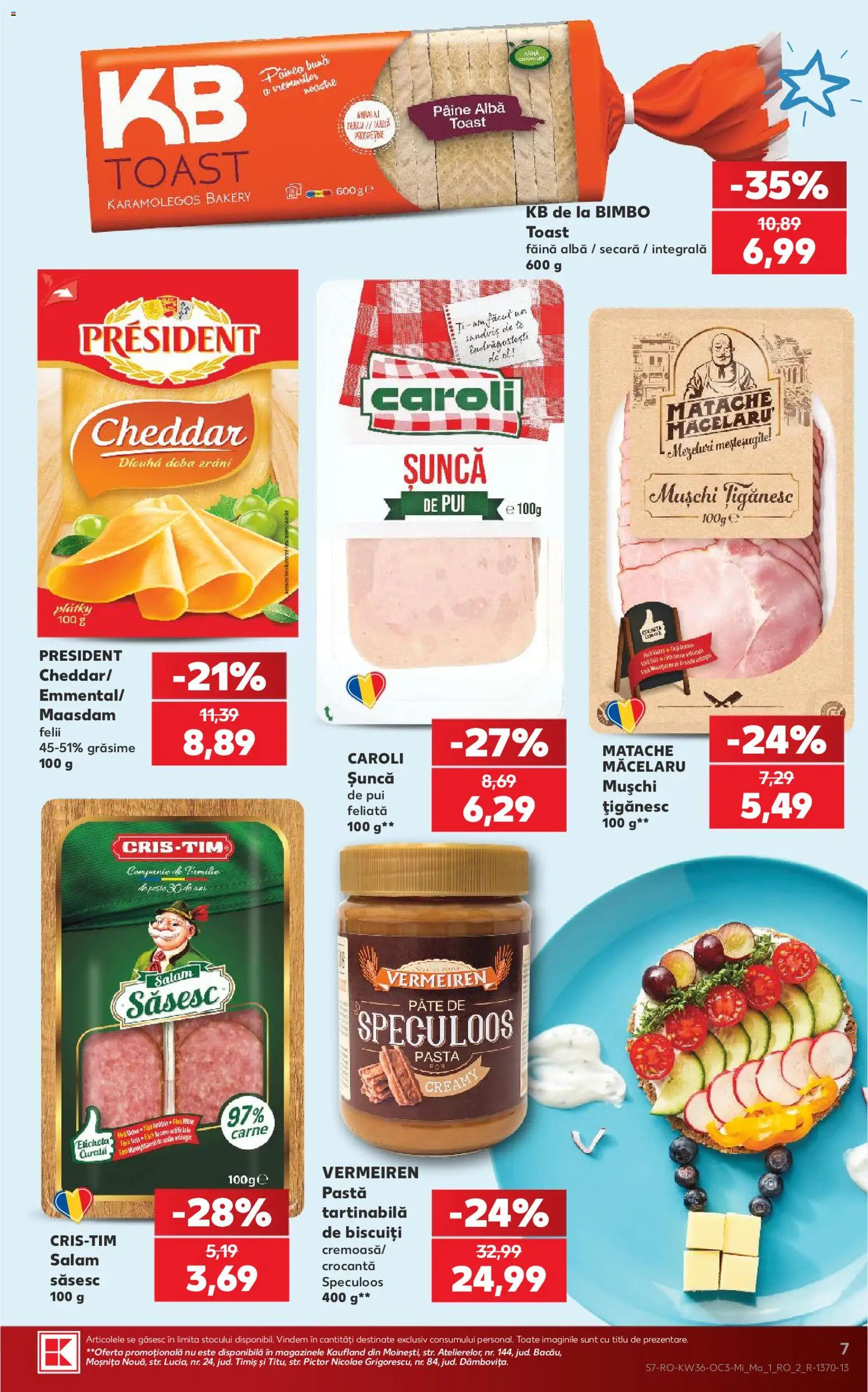 Kaufland RO akciós ujság - amely érvényes a következő dátumtól: 2026.09.02. | Oldal: 7 | Termékek: Président, Cheddar