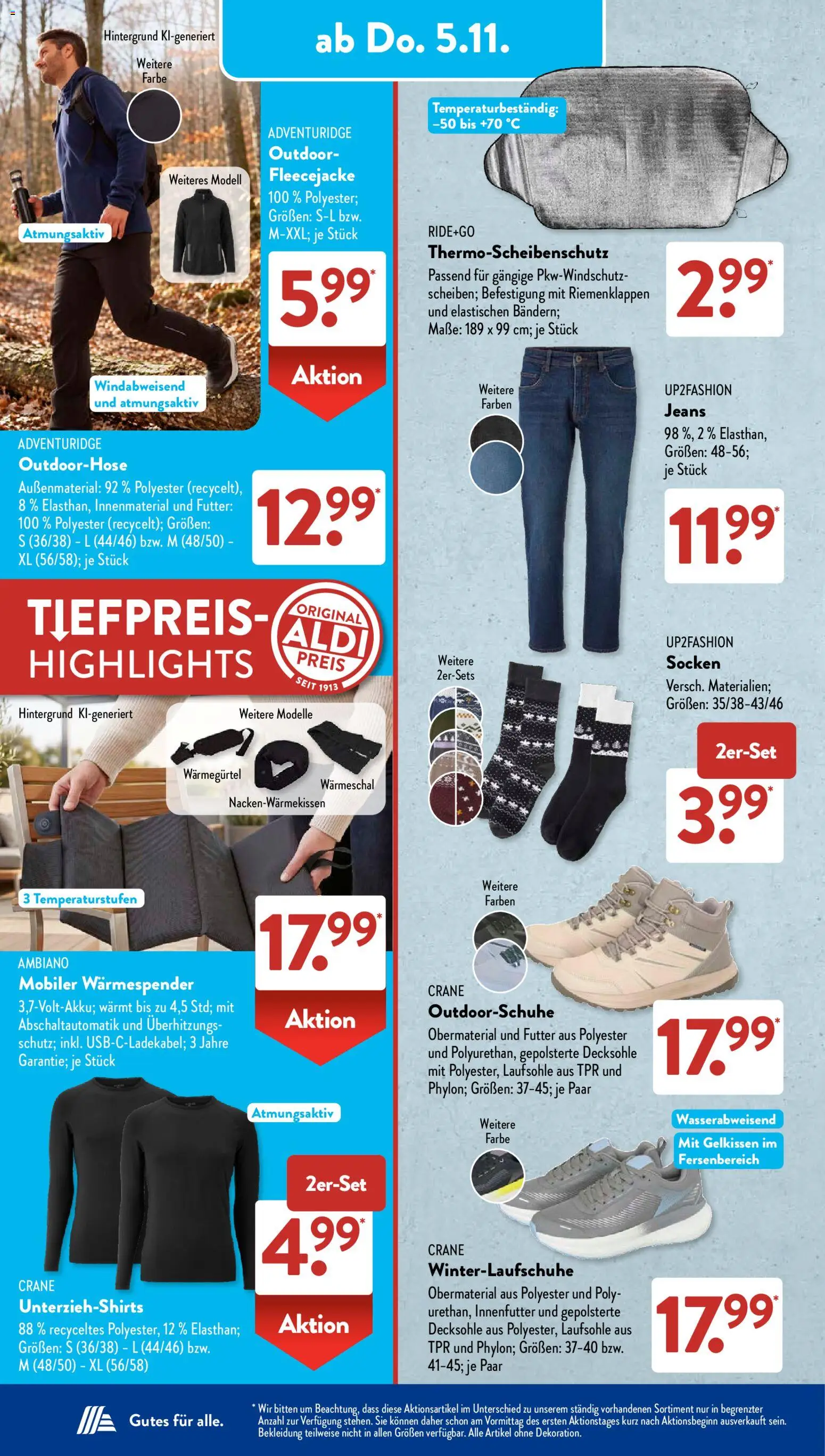 Aldi Süd Prospekt – gültig ab 02.11.2026 | Seite: 10 | Produkte: Up2fashion, Bekleidung, Socken, Jeans