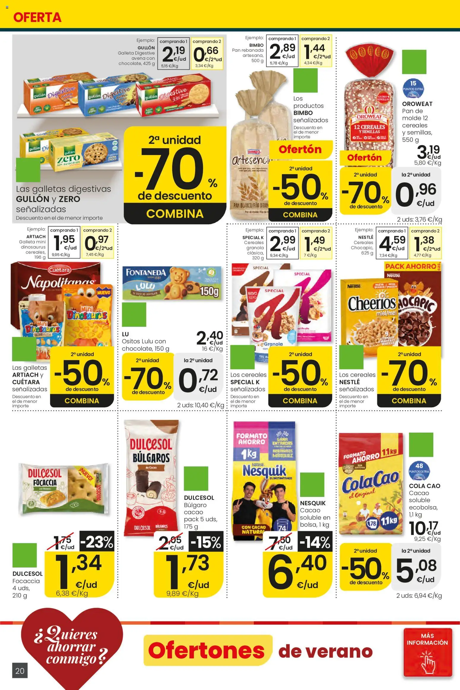 Eroski Ofertones de verano │ válido desde el 28.05.2026 | Página: 20 | Productos: Galletas digestivas, Pan, Galletas, Ρυζογκοφρέτα