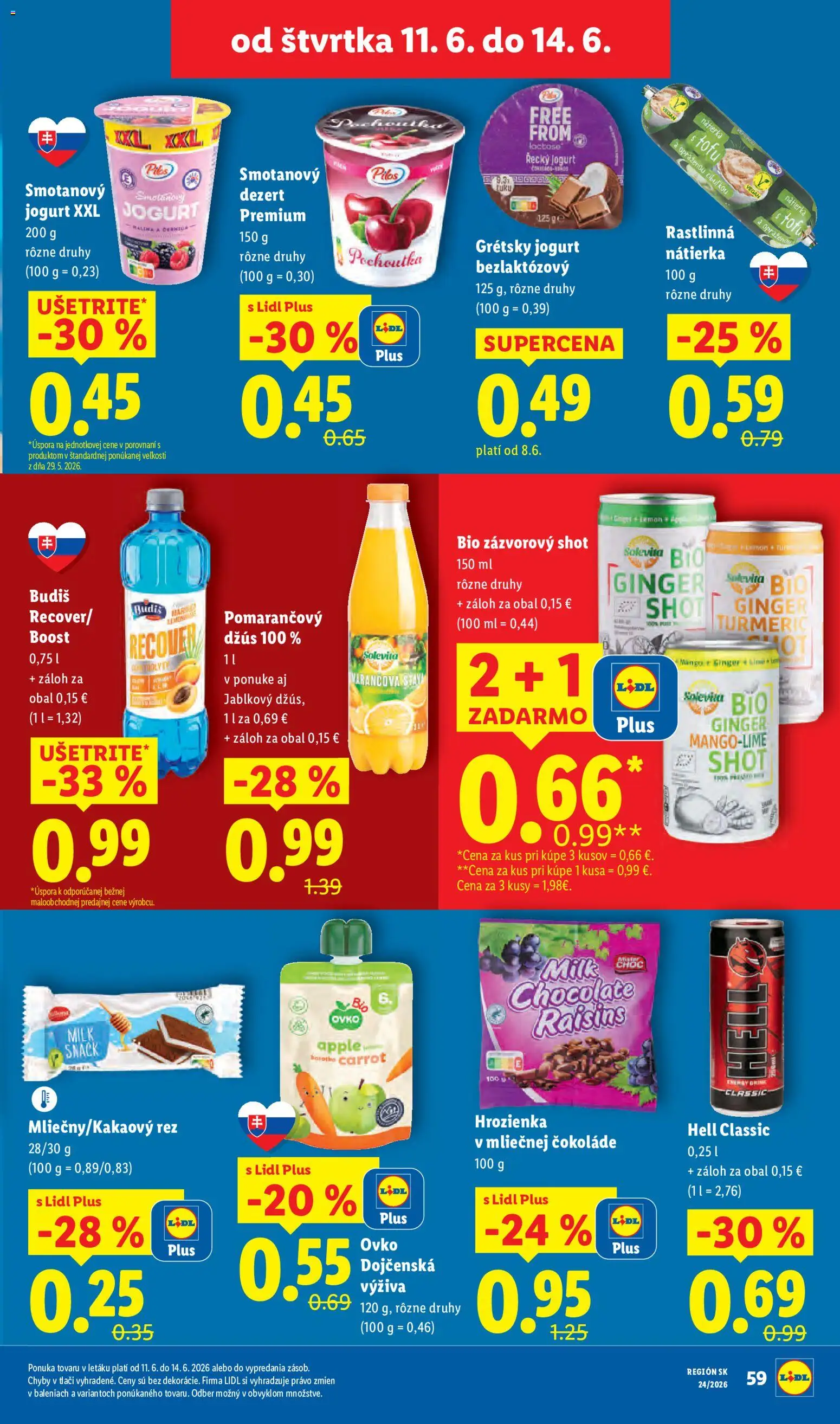 Nové Lidl akcie – leták je platný od 08.06.2026 | Strana: 79 | Produkty: Džús, Tofu, Hrozienka, Mango