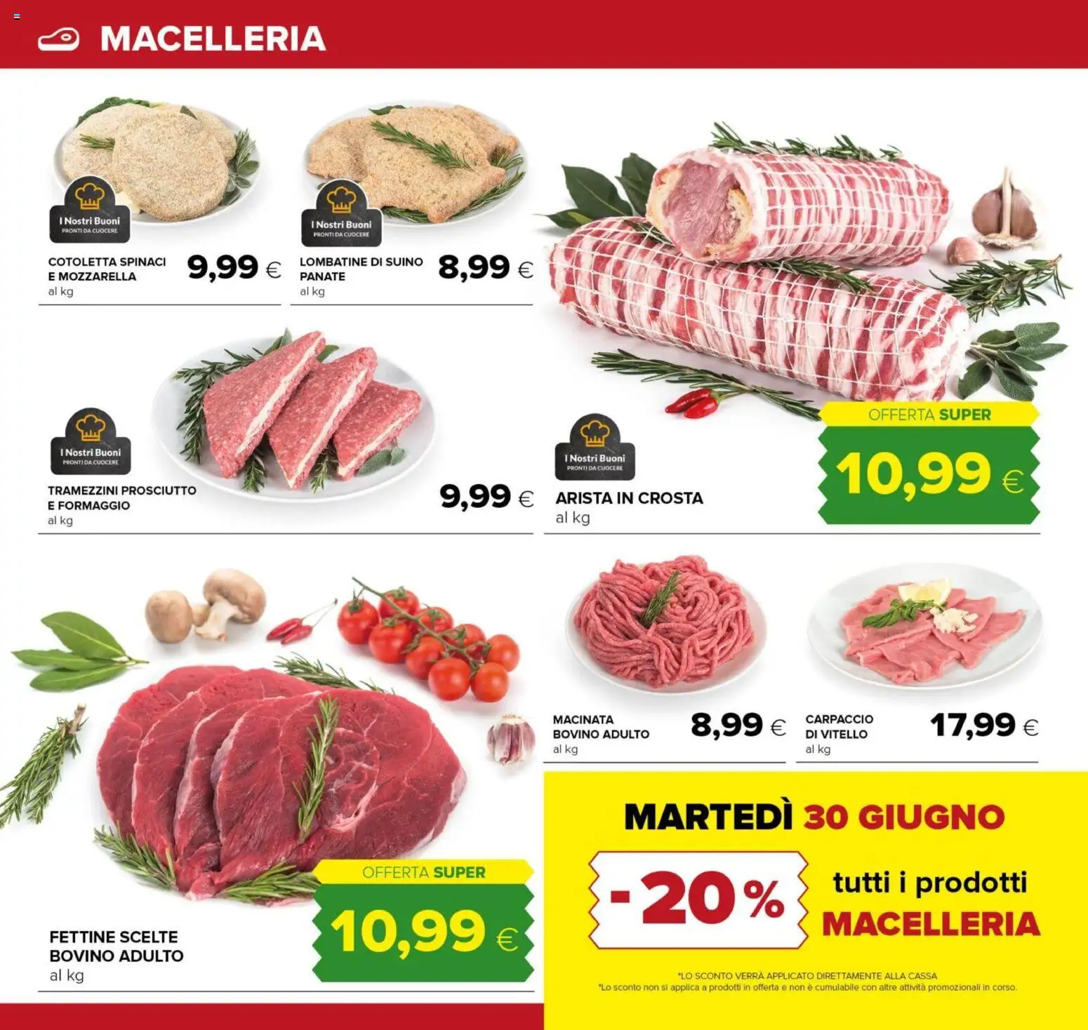 Volantino Oasi del 18.06.2026 | Pagina: 8 | Prodotti: Bovino, Formaggio, Prosciutto, Vitello