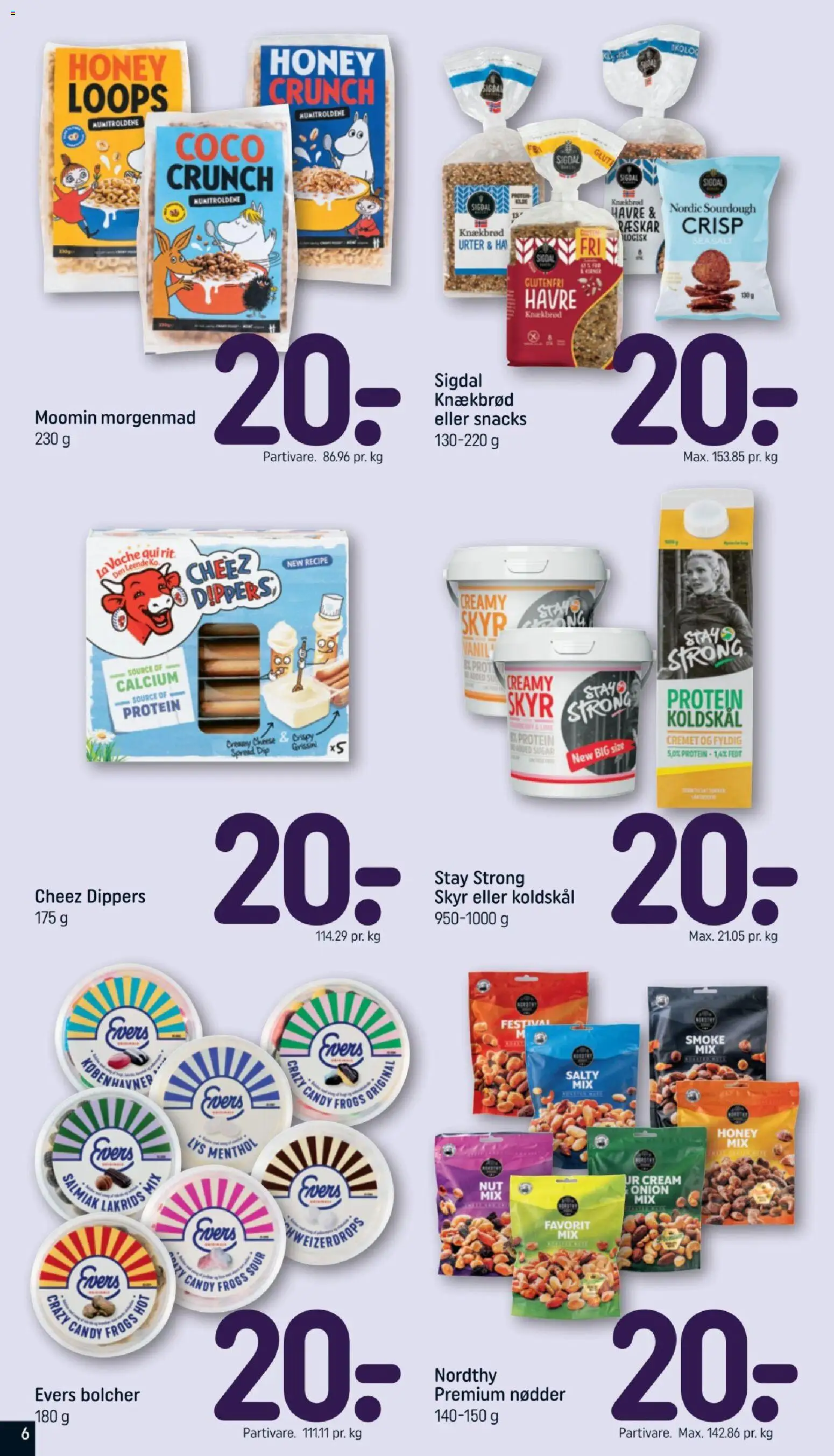 Rema 1000 tilbudsavis – gyldig fra 16/08/2026 | Side: 6 | Produkter: Koldskål, Nødder, Lakrids, Knækbrød
