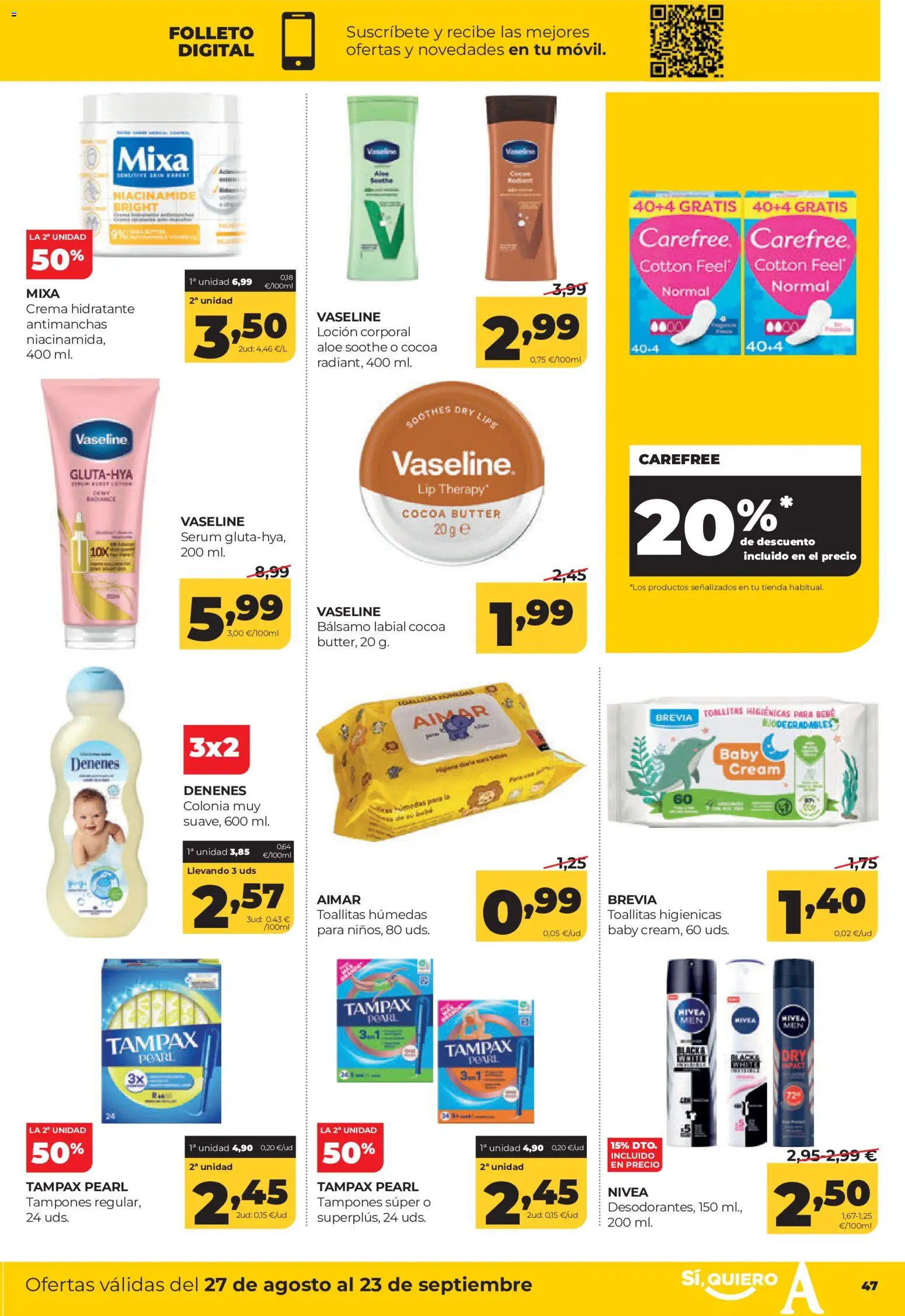 Alimerka folleto Castilla y León │ válido desde el 27/08/2026 | Página: 51 | Productos: Colonia, Loción corporal, Crema hidratante, Bálsamo labial