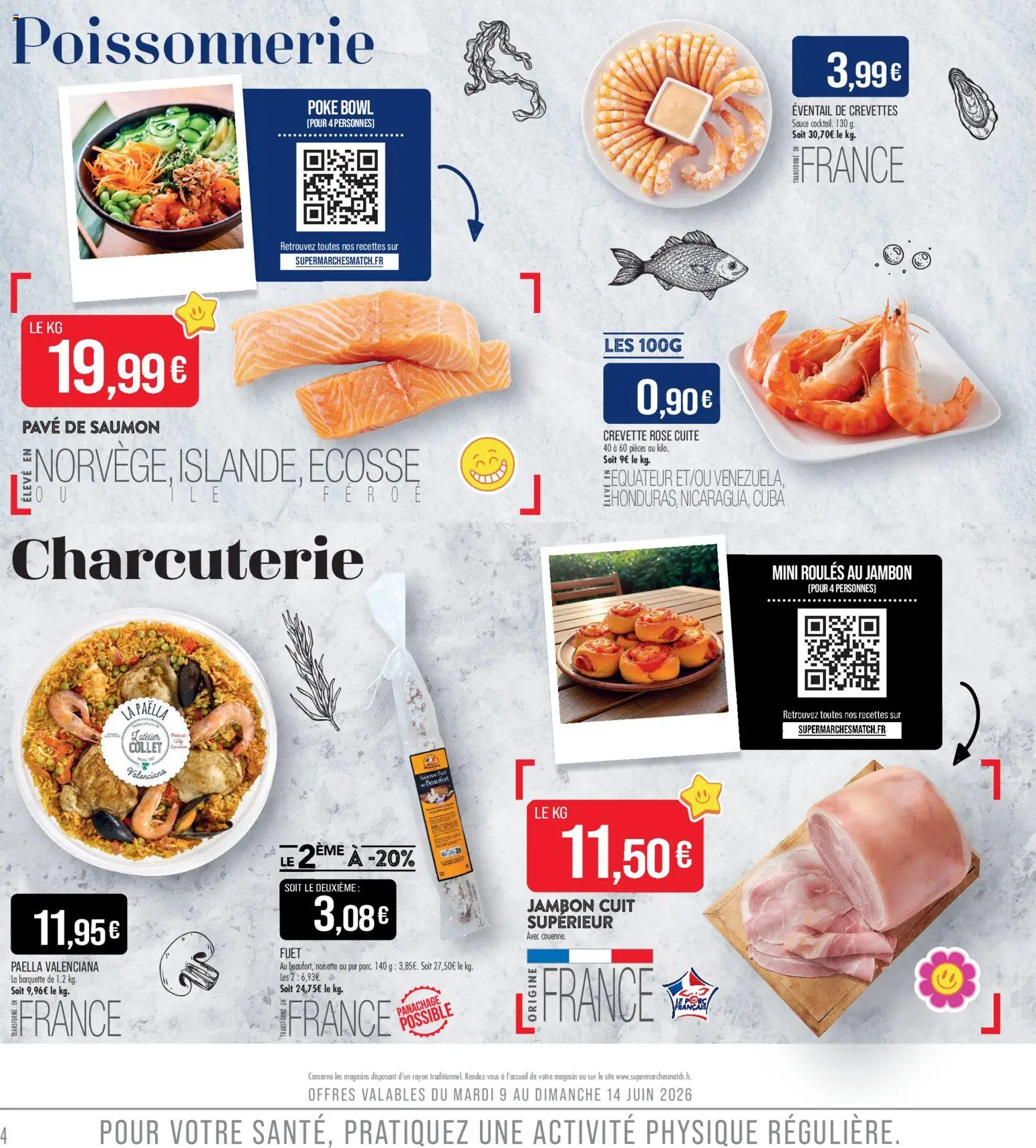 {H1} | Page: 4 | Produits: Pavé de saumon, Noisette, Crevettes, Jambon